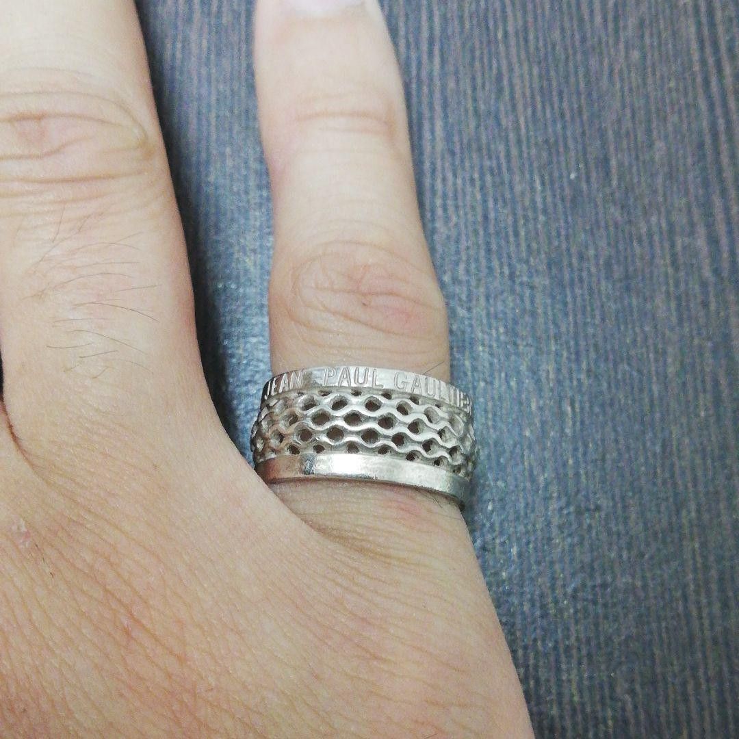 Jean Paul Gaultier JPG Perforated Logo Ring Size ONE SIZE - 2 Thumbnail