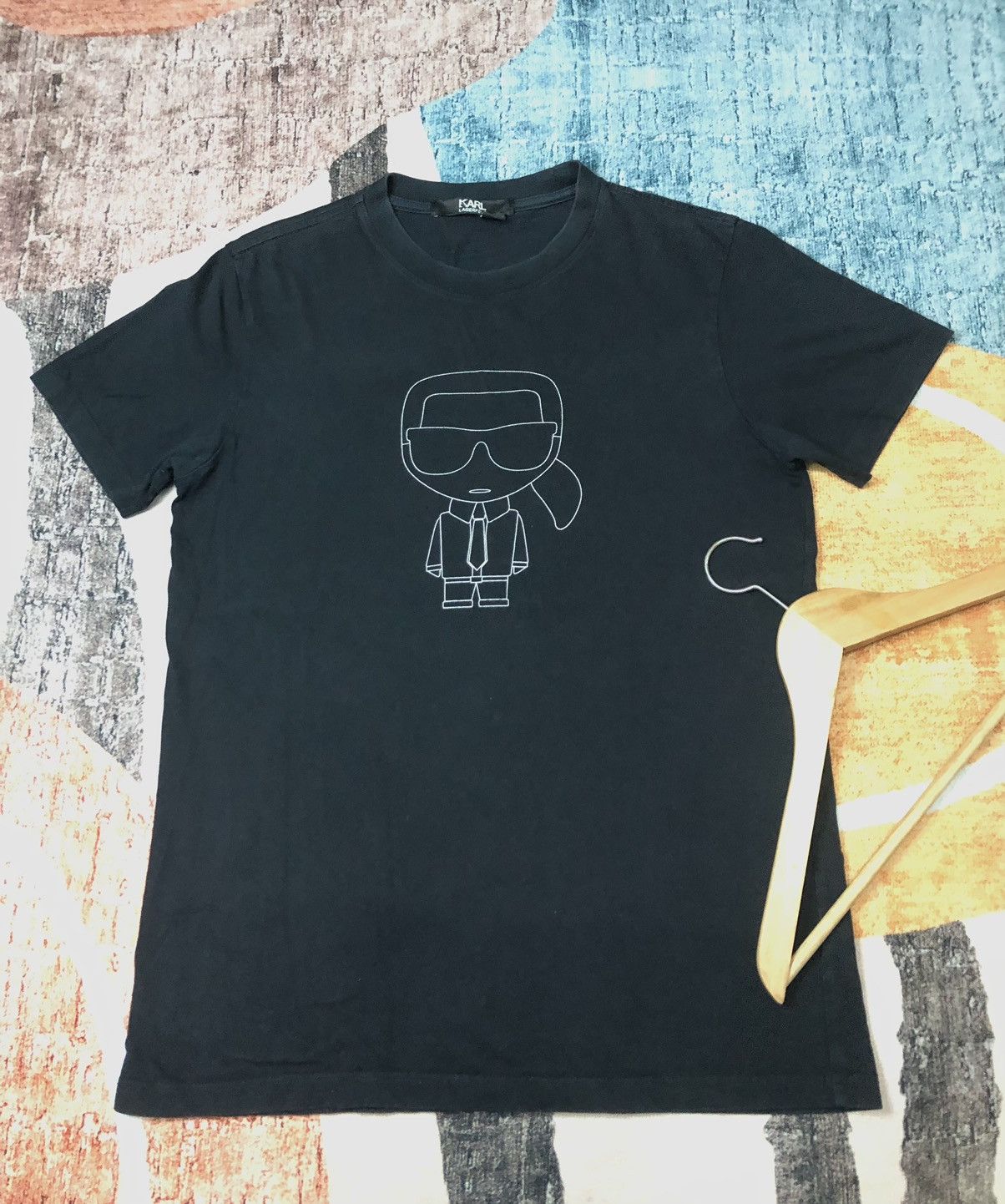 image of Karl Lagerfeld Logo Shirt in Black, Men's (Size Medium)