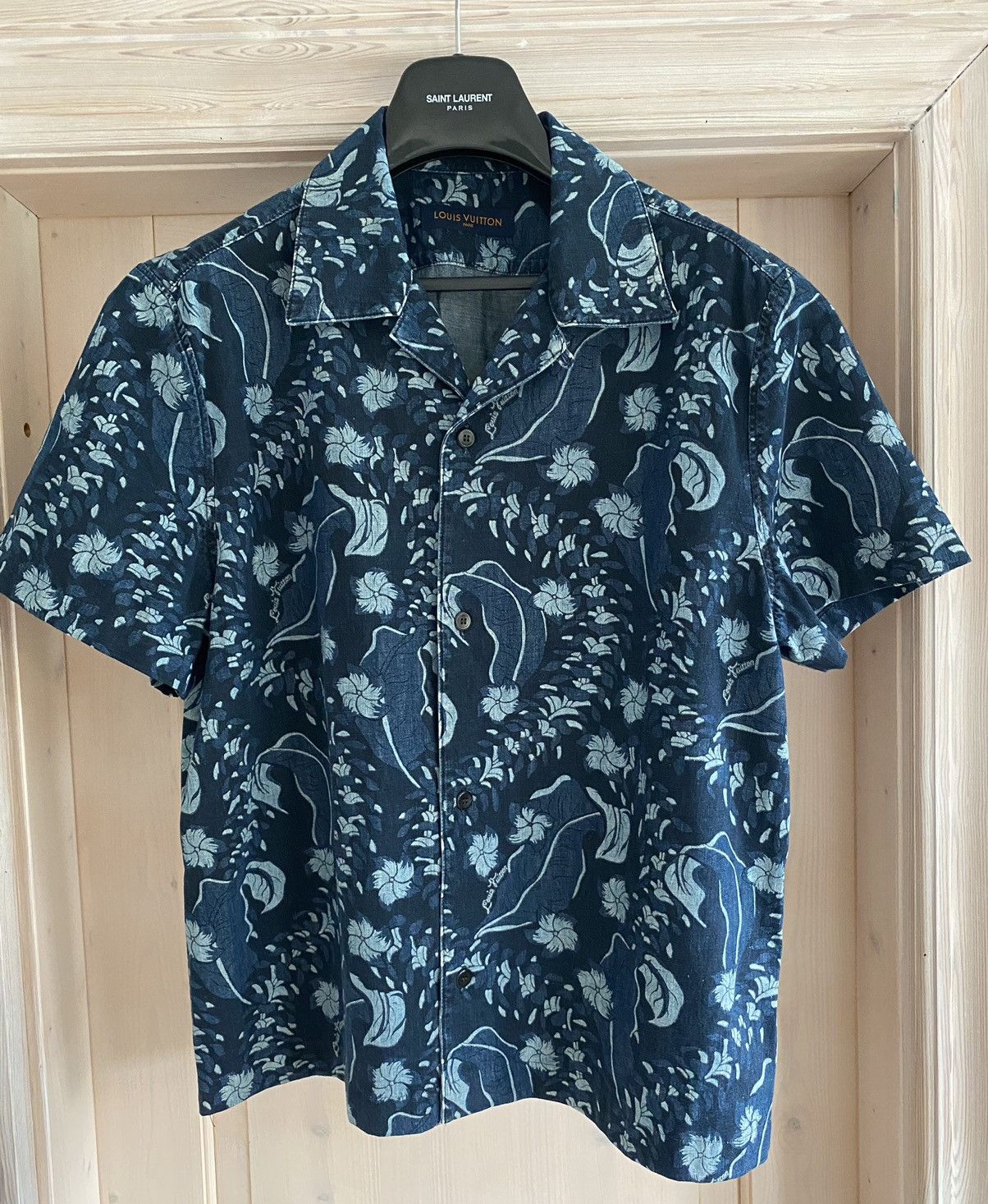 Kim Jones SS18 Short Sleeve Floral Denim Shirt Size US L / EU 52-54 / 3 - 1 Thumbnail