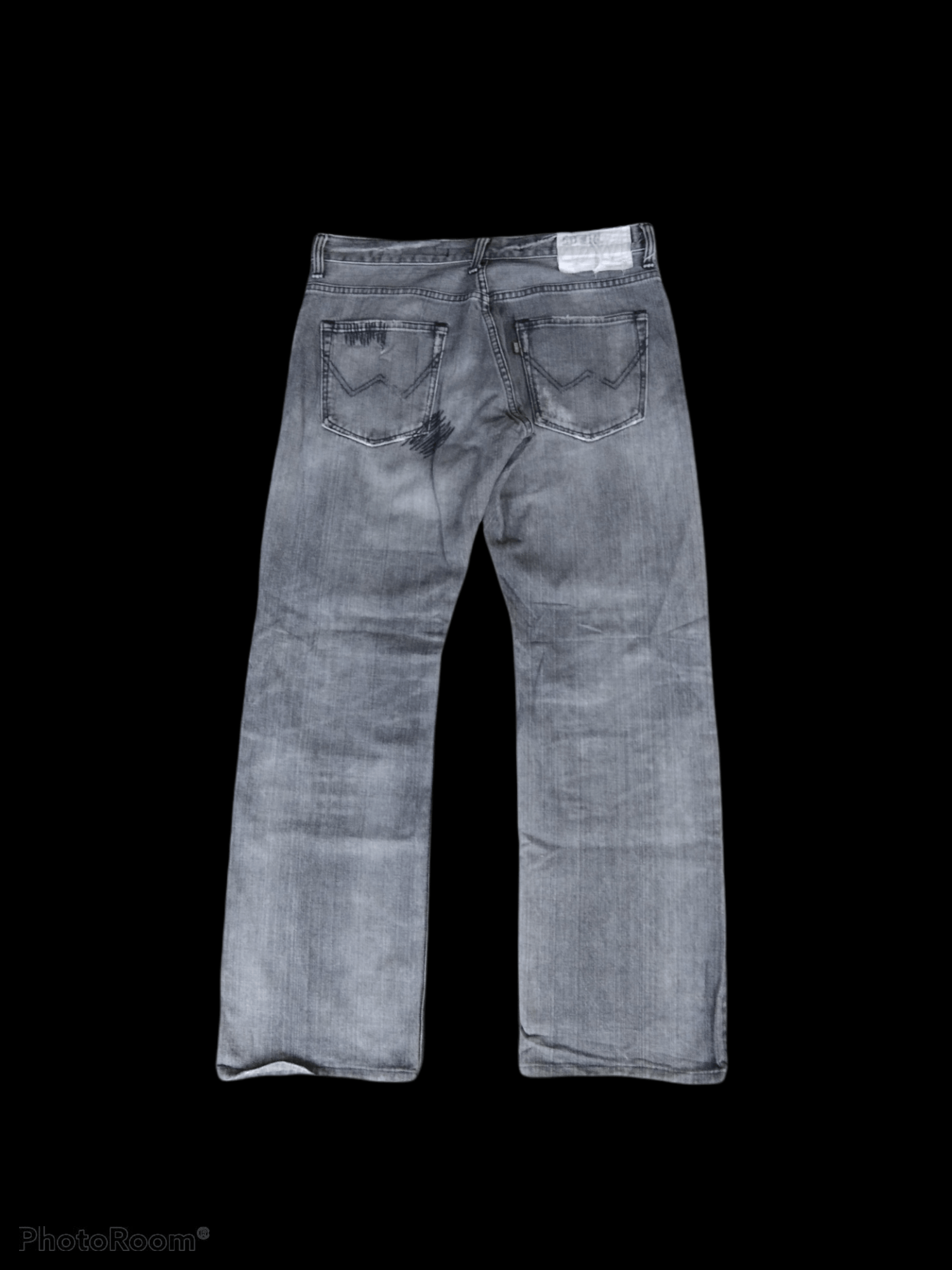 Japanese Brand DiSTRESSED FADE GREY PACHWORK EDWIN PANTS Size US 33 - 2 Thumbnail