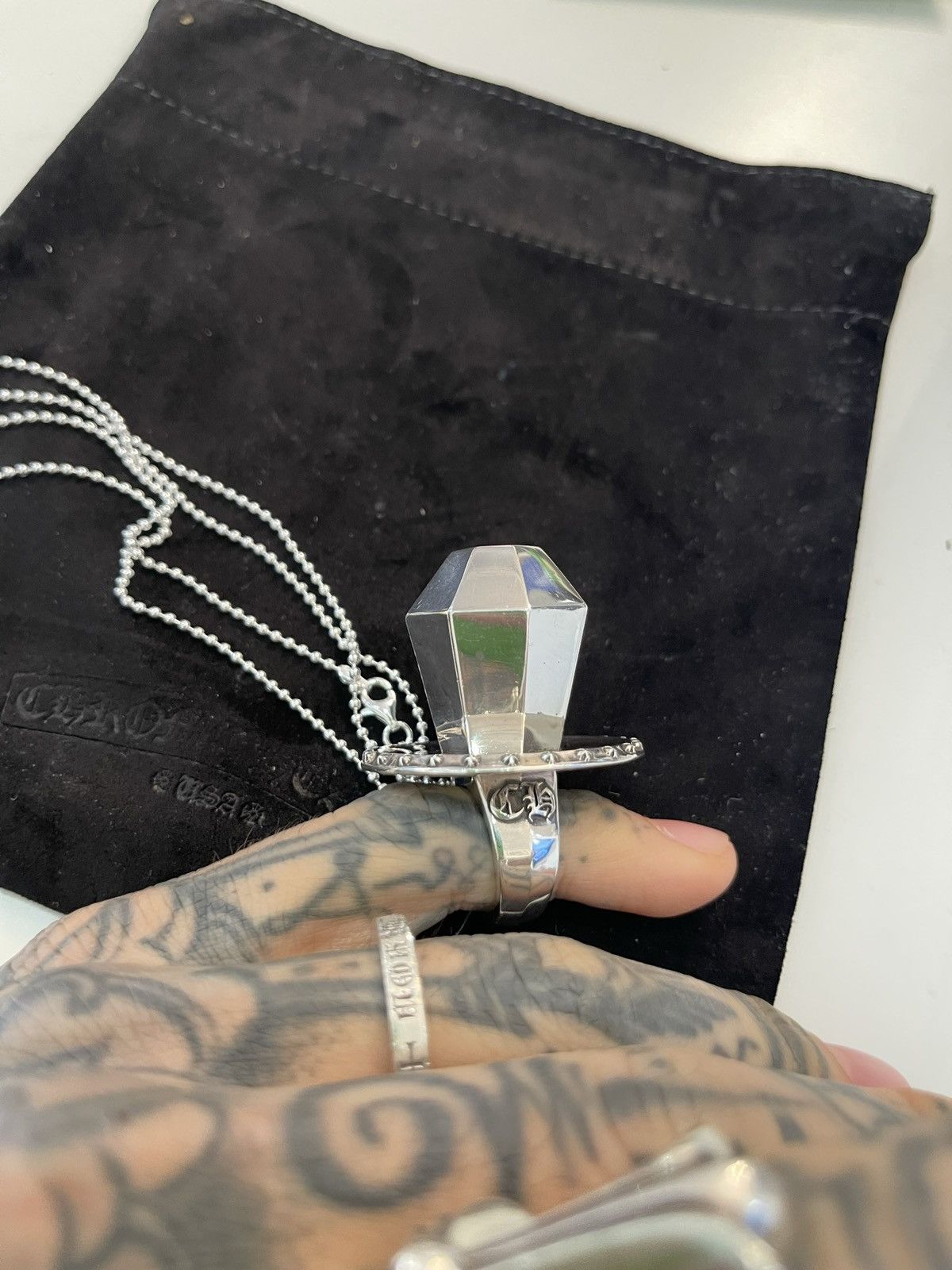 Chrome Hearts Chrome Hearts SOLID SILVER RING POP NECKLACE RING Size ONE SIZE - 4 Thumbnail