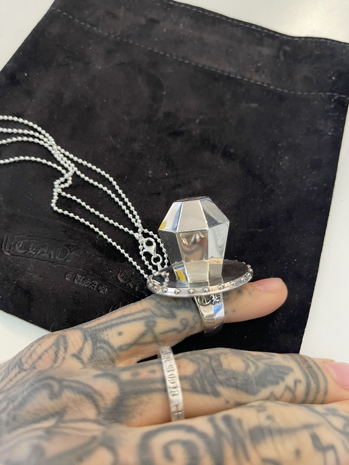 Chrome Hearts Chrome Hearts SOLID SILVER RING POP NECKLACE