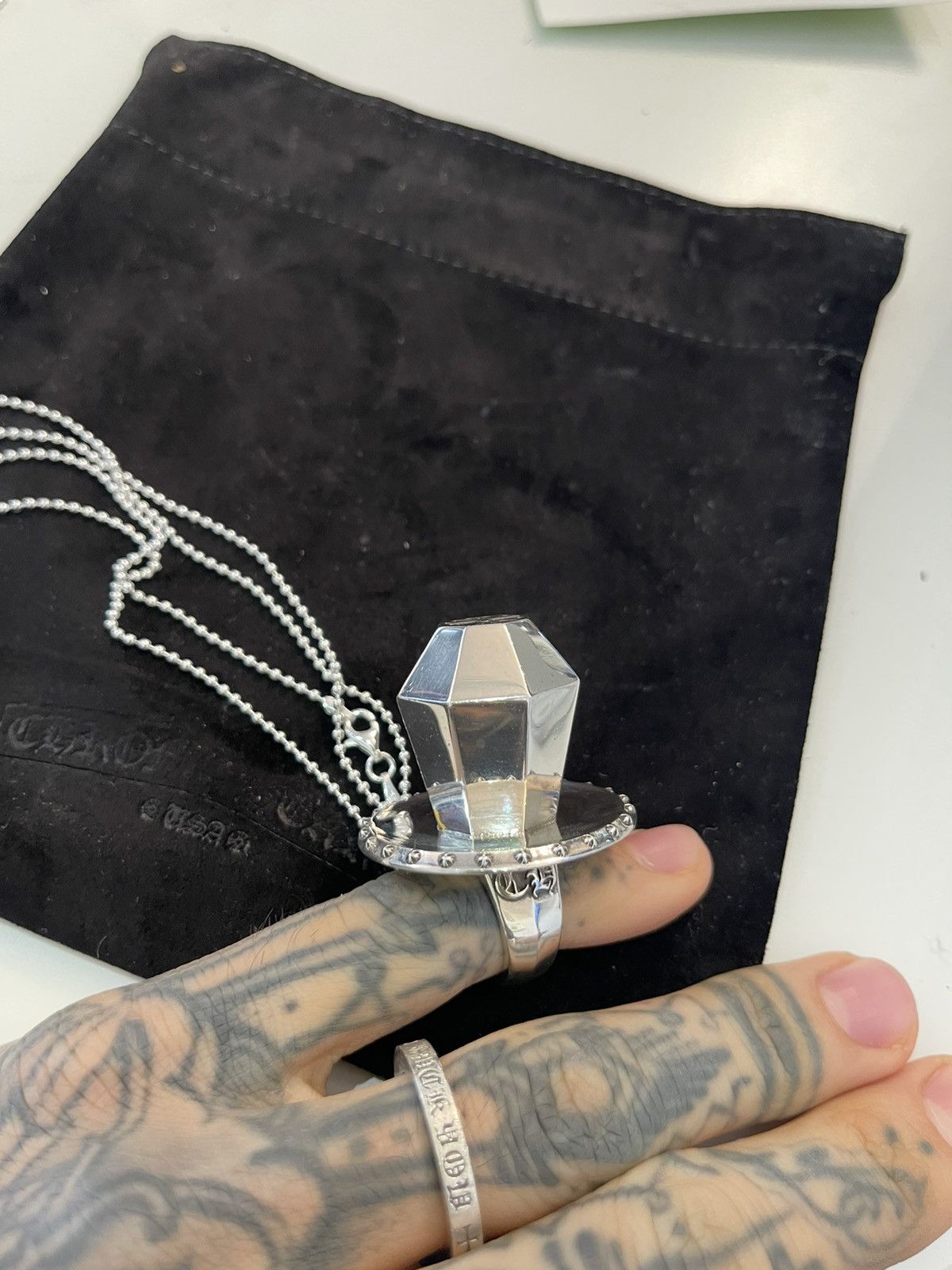 Chrome Hearts Chrome Hearts SOLID SILVER RING POP NECKLACE RING Size ONE SIZE - 14 Thumbnail