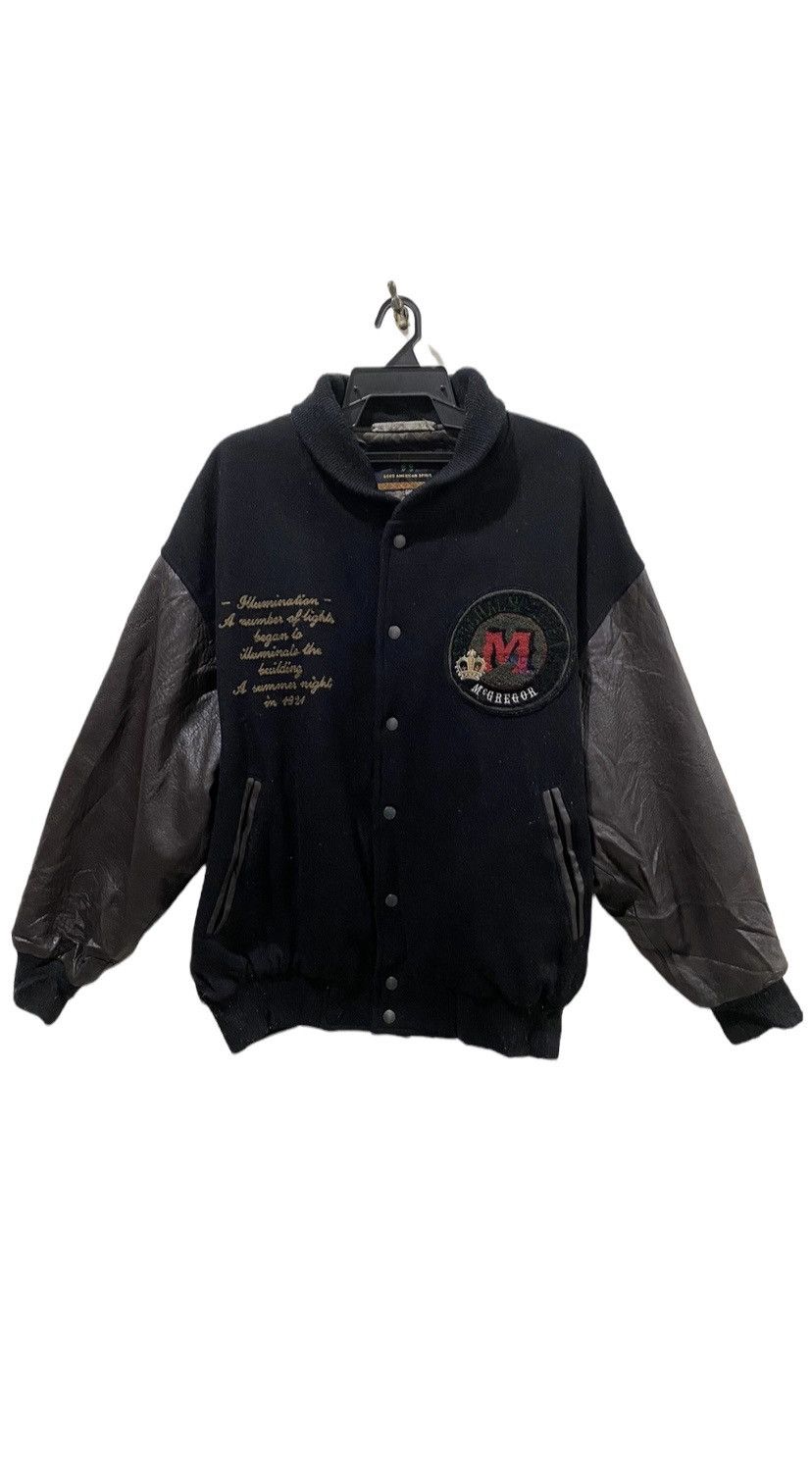 image of 90’S Mcgregor Varsity Leather Jacket in Black, Men's (Size XL)