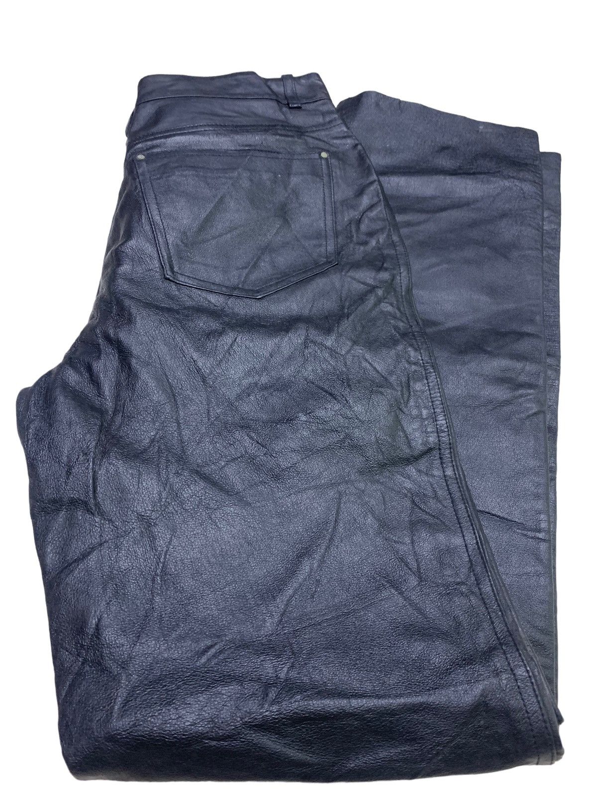 Designer × Leather Leather pants Size US 32 / EU 48 - 2 Thumbnail