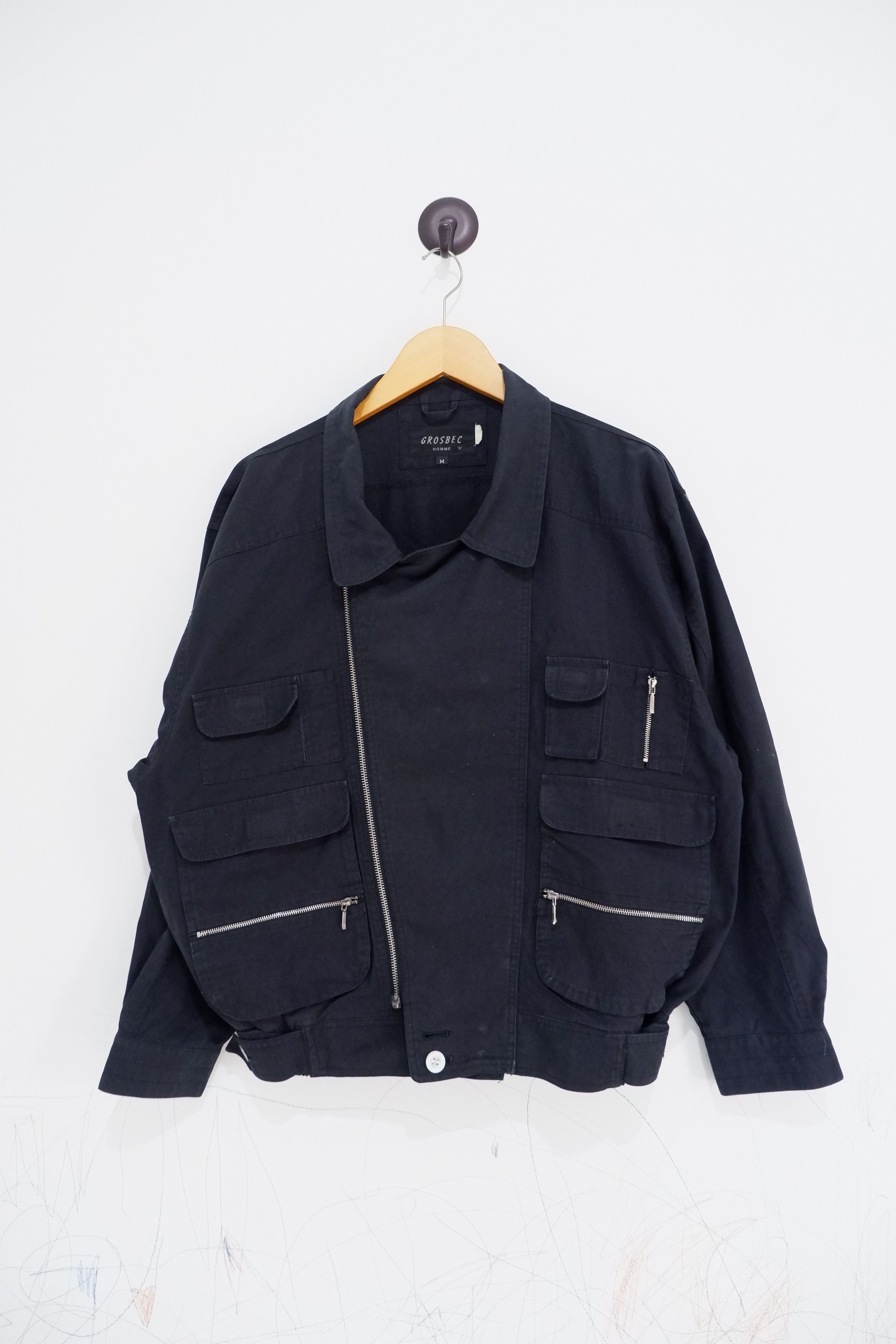 Vintage Grosbec Homme Asymetric Multipocket Bomber Jacket
