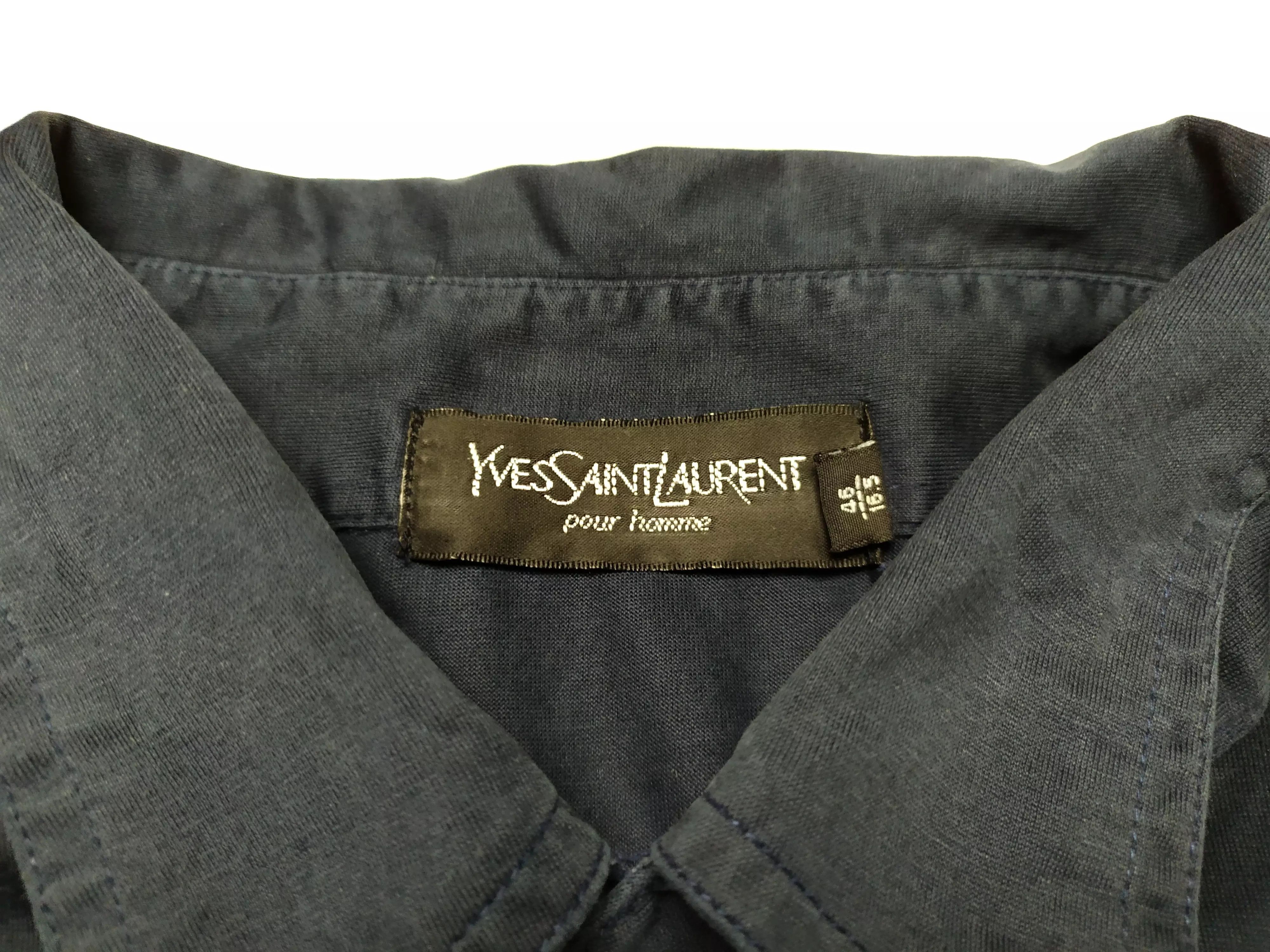 Yves Saint Laurent YvesSaintLaurent Polo T-Shirt Dark Blue Vintage tee Size US XL / EU 56 / 4 - 3 Thumbnail