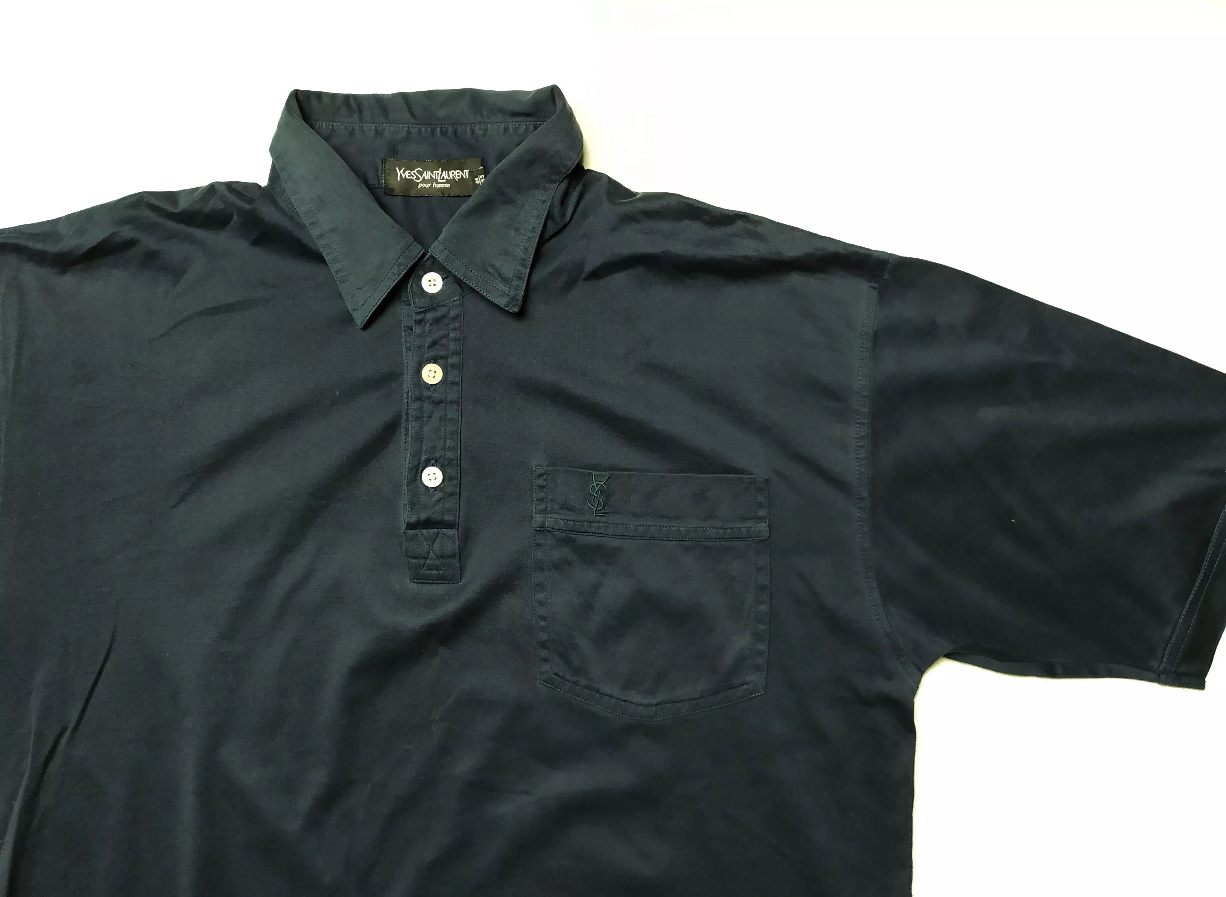 Yves Saint Laurent YvesSaintLaurent Polo T-Shirt Dark Blue Vintage tee Size US XL / EU 56 / 4 - 1 Thumbnail