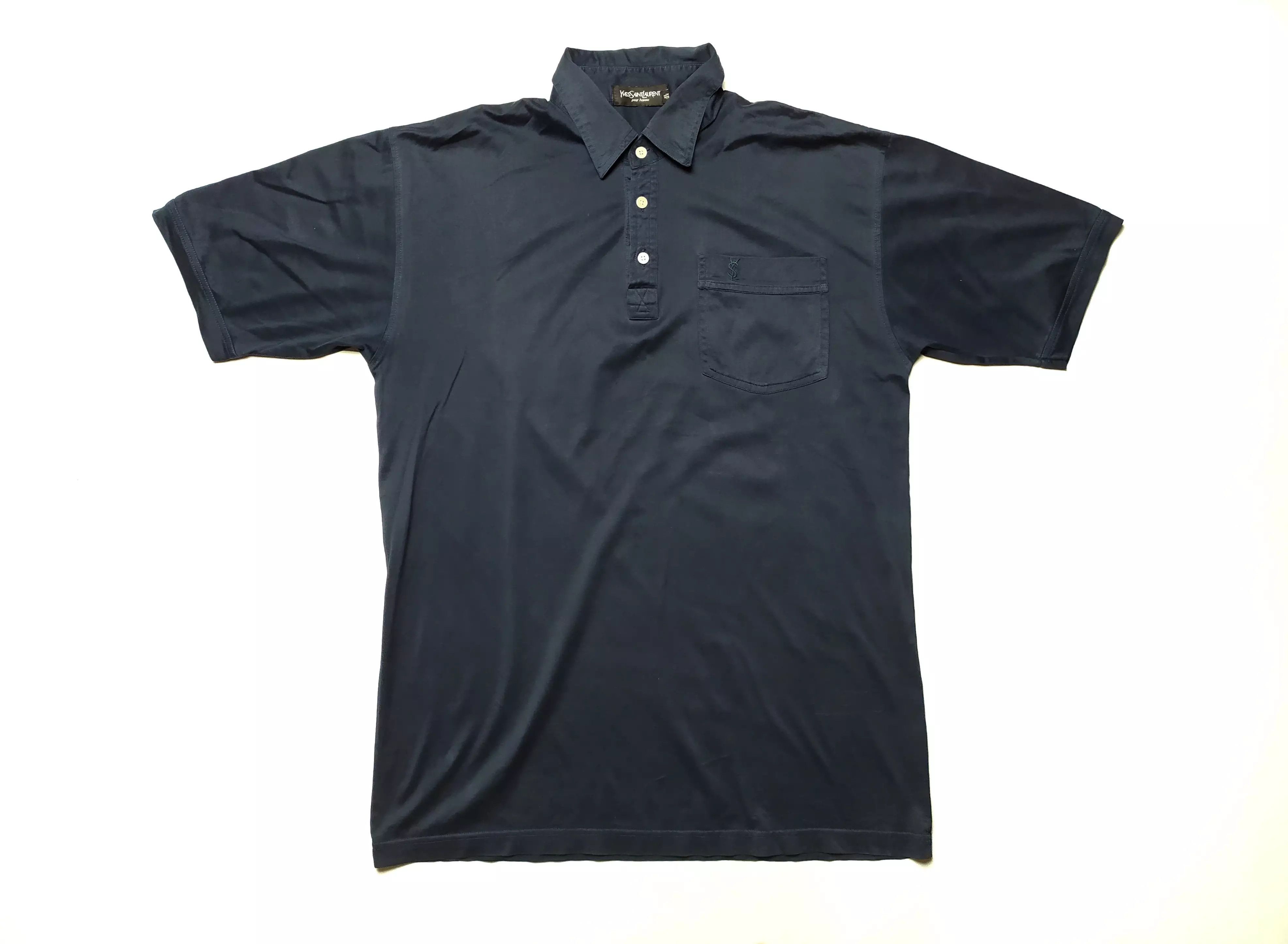Yves Saint Laurent YvesSaintLaurent Polo T-Shirt Dark Blue Vintage tee Size US XL / EU 56 / 4 - 2 Thumbnail