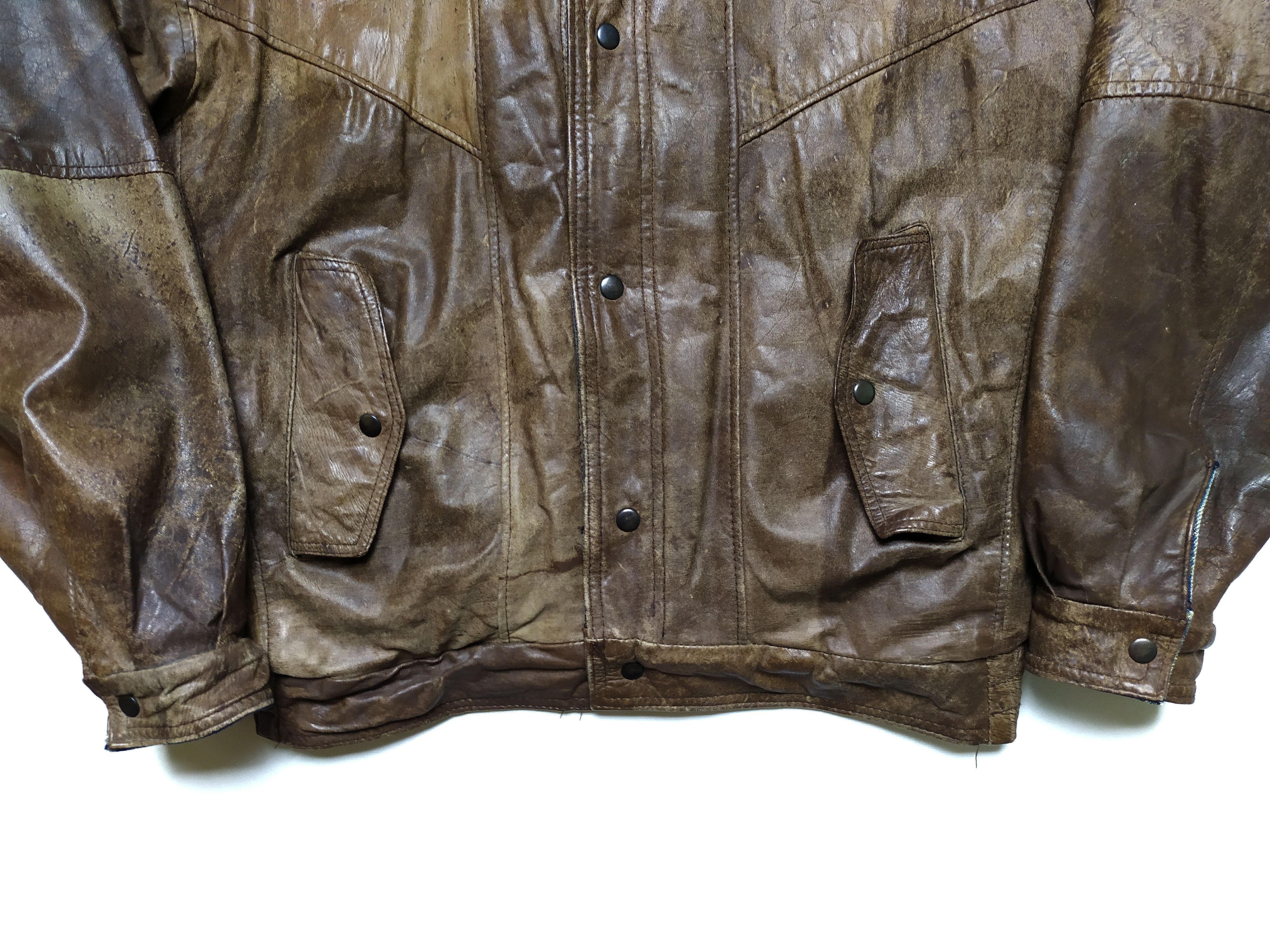 Vintage Vintage Leather Washed Denim 2 side oversized Aviator Jacket Size US M / EU 48-50 / 2 - 17 Thumbnail