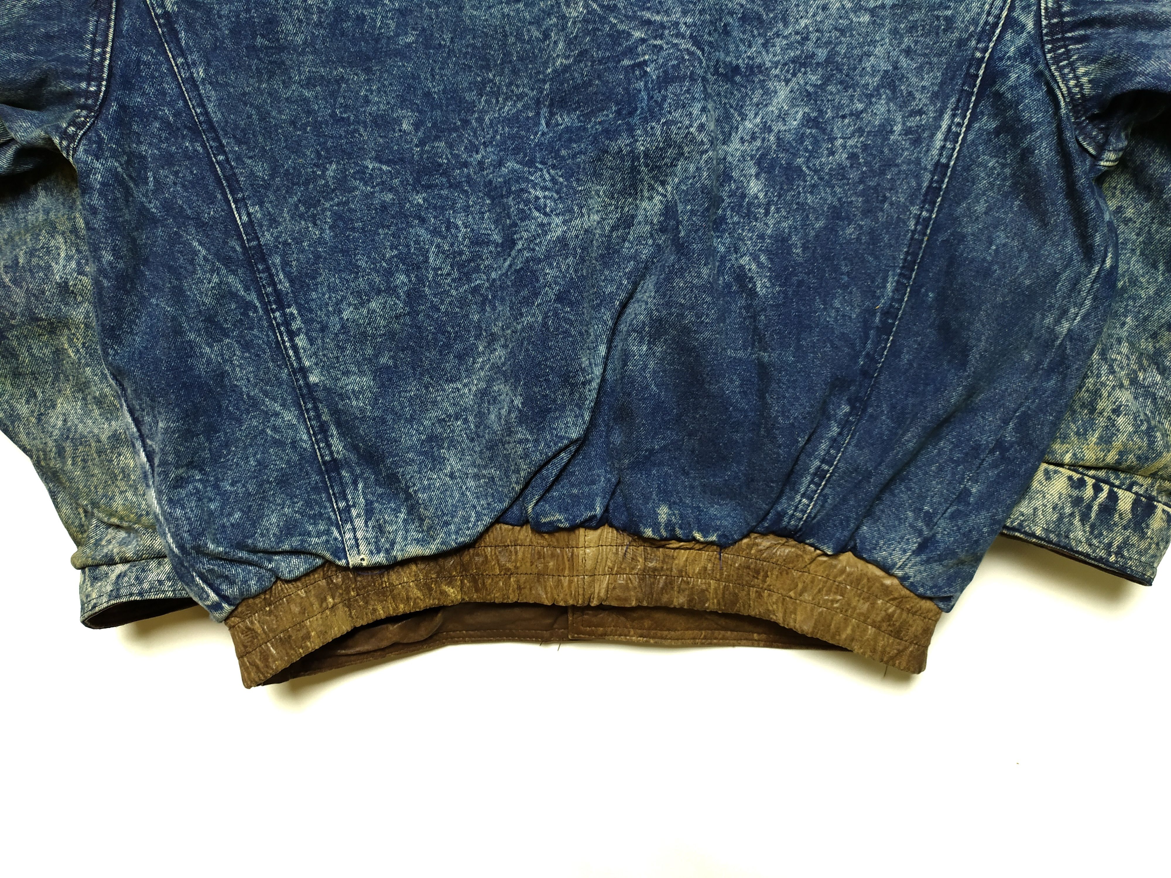 Vintage Vintage Leather Washed Denim 2 side oversized Aviator Jacket Size US M / EU 48-50 / 2 - 12 Thumbnail