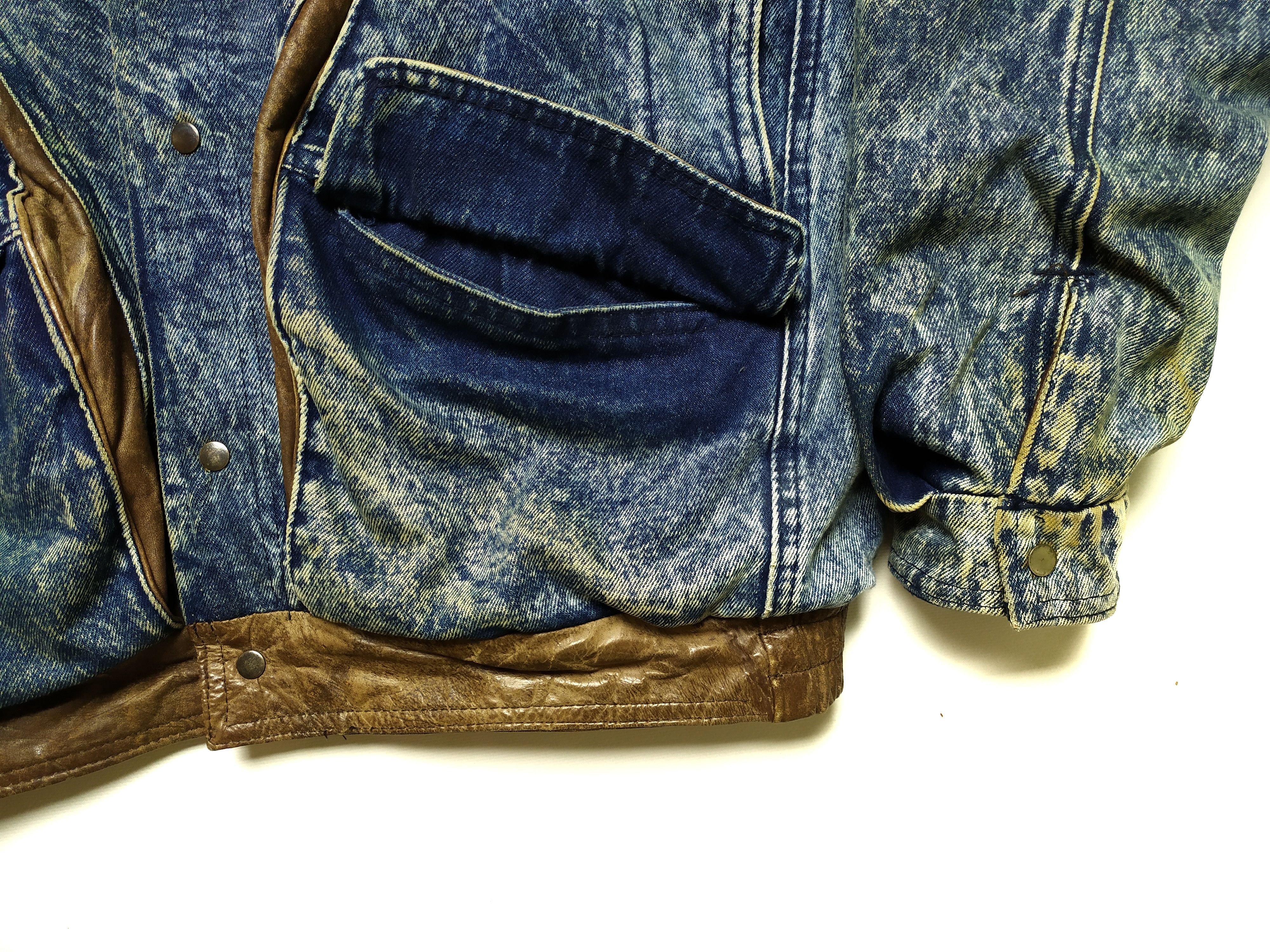 Vintage Vintage Leather Washed Denim 2 side oversized Aviator Jacket Size US M / EU 48-50 / 2 - 8 Thumbnail