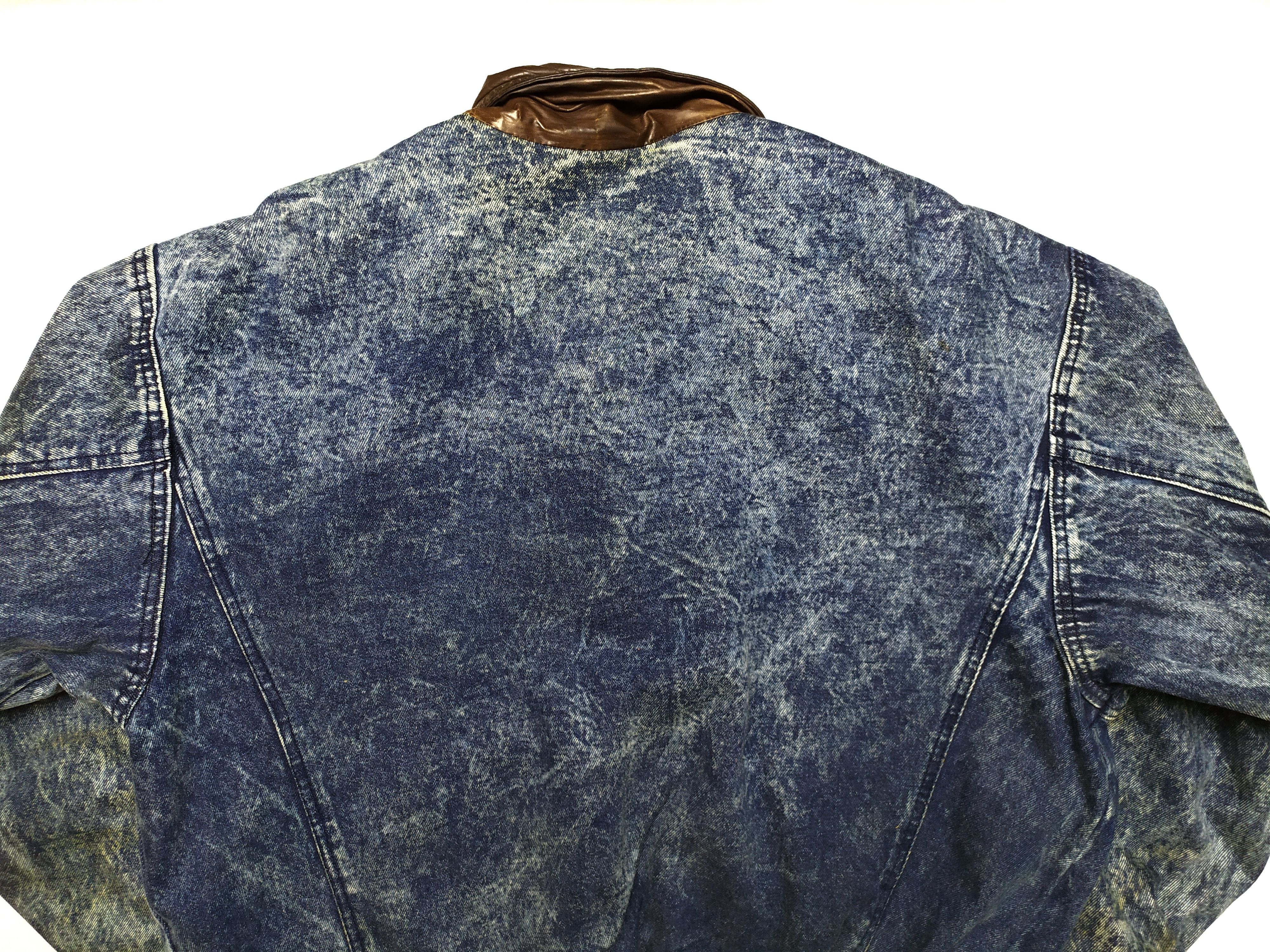 Vintage Vintage Leather Washed Denim 2 side oversized Aviator Jacket Size US M / EU 48-50 / 2 - 11 Thumbnail