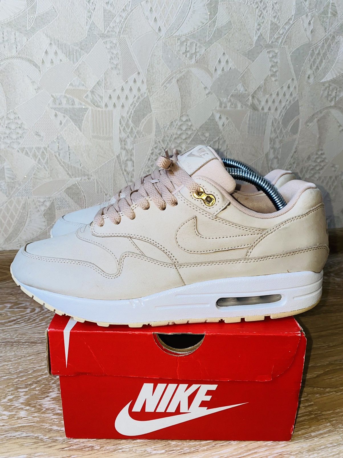 image of Atmos x Nikelab Air Max 1 Prm 2017 Parra Tn Fragment Supreme Bw Acg Shoes in Beige, Men's (Size 9)