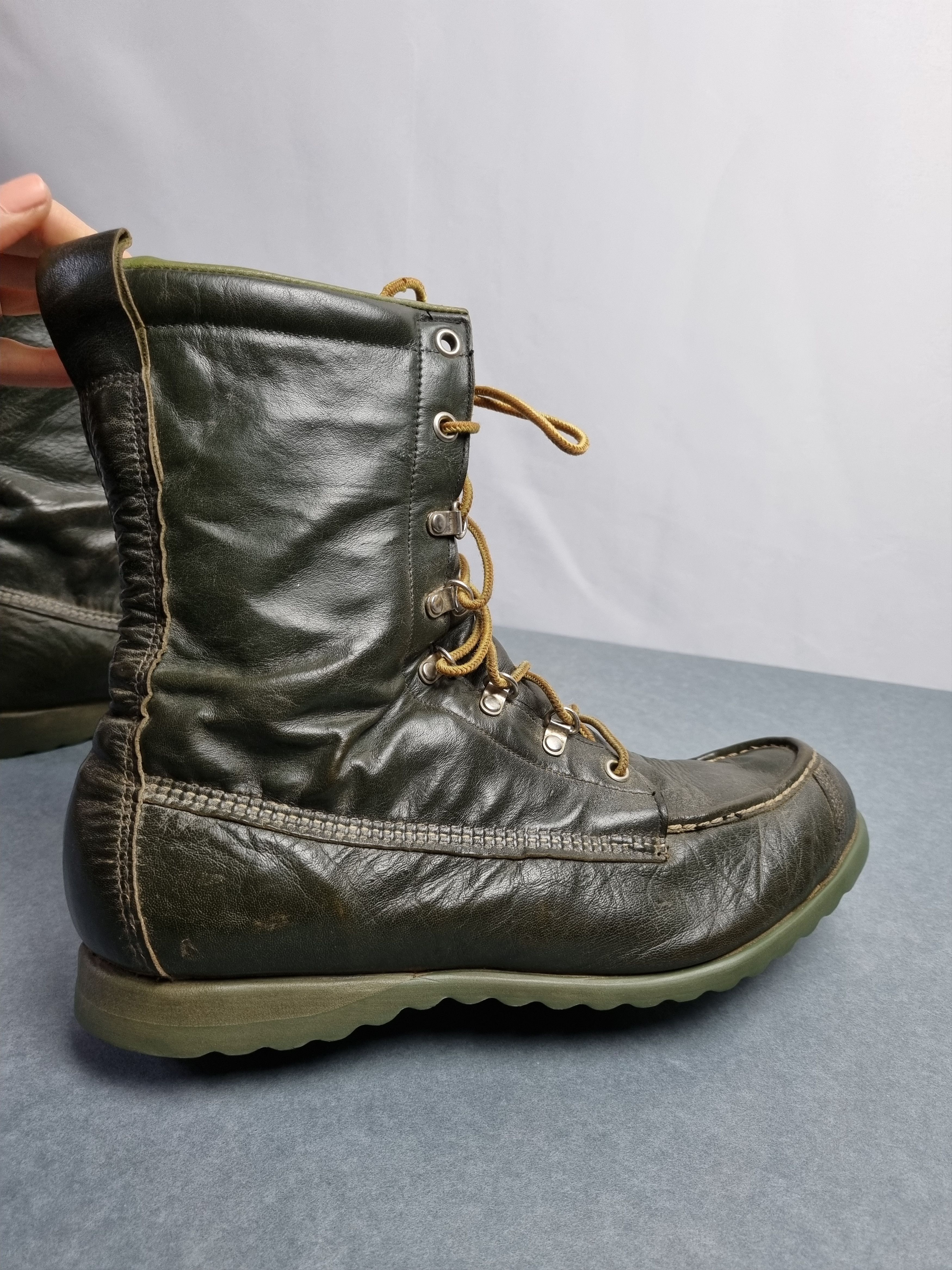 Sears × Vintage 70s Sears Ted Williams Kangaroo Leather Green Boots Size US 8.5 / EU 41-42 - 8 Thumbnail