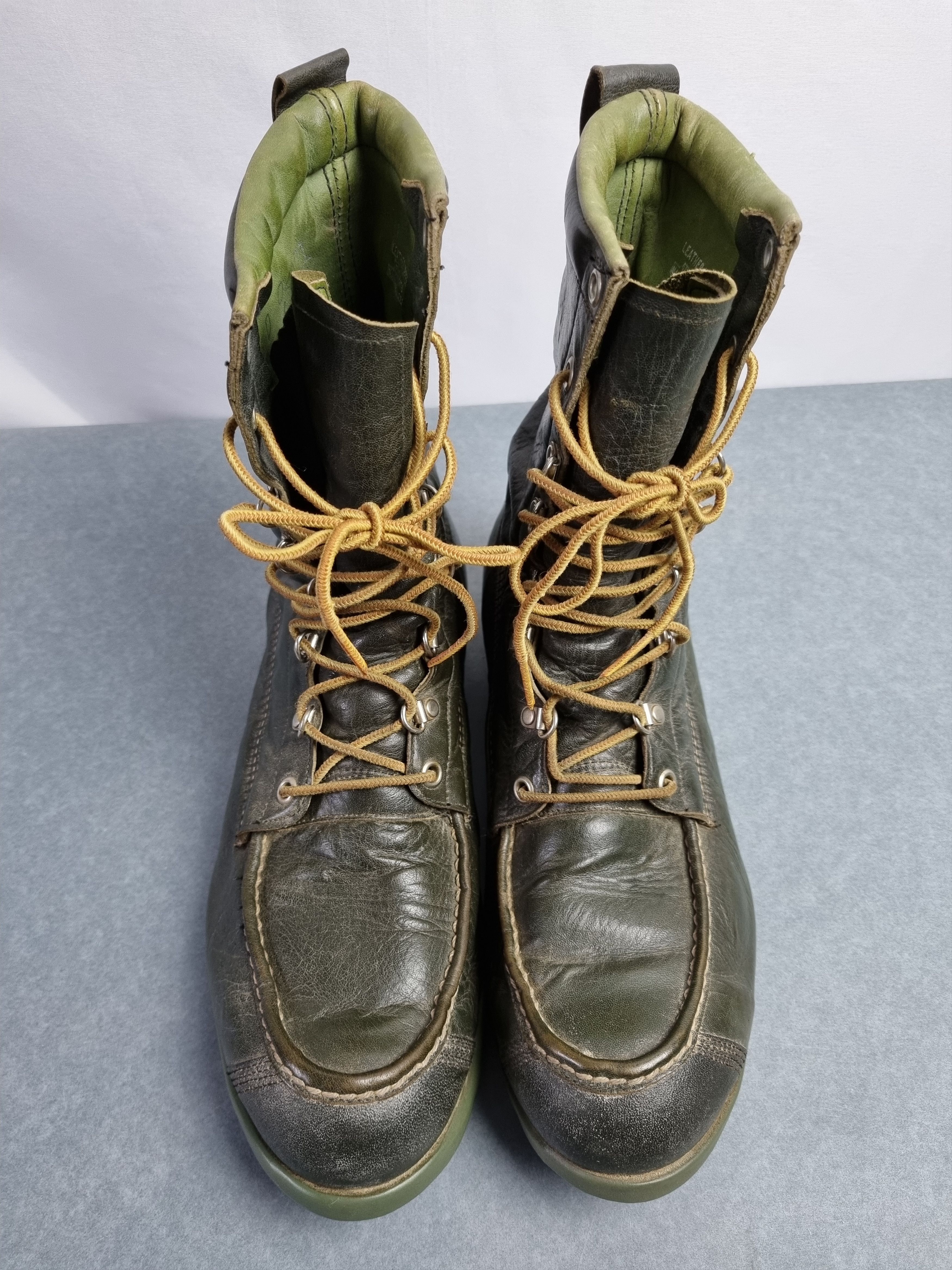Sears × Vintage 70s Sears Ted Williams Kangaroo Leather Green Boots Size US 8.5 / EU 41-42 - 19 Thumbnail