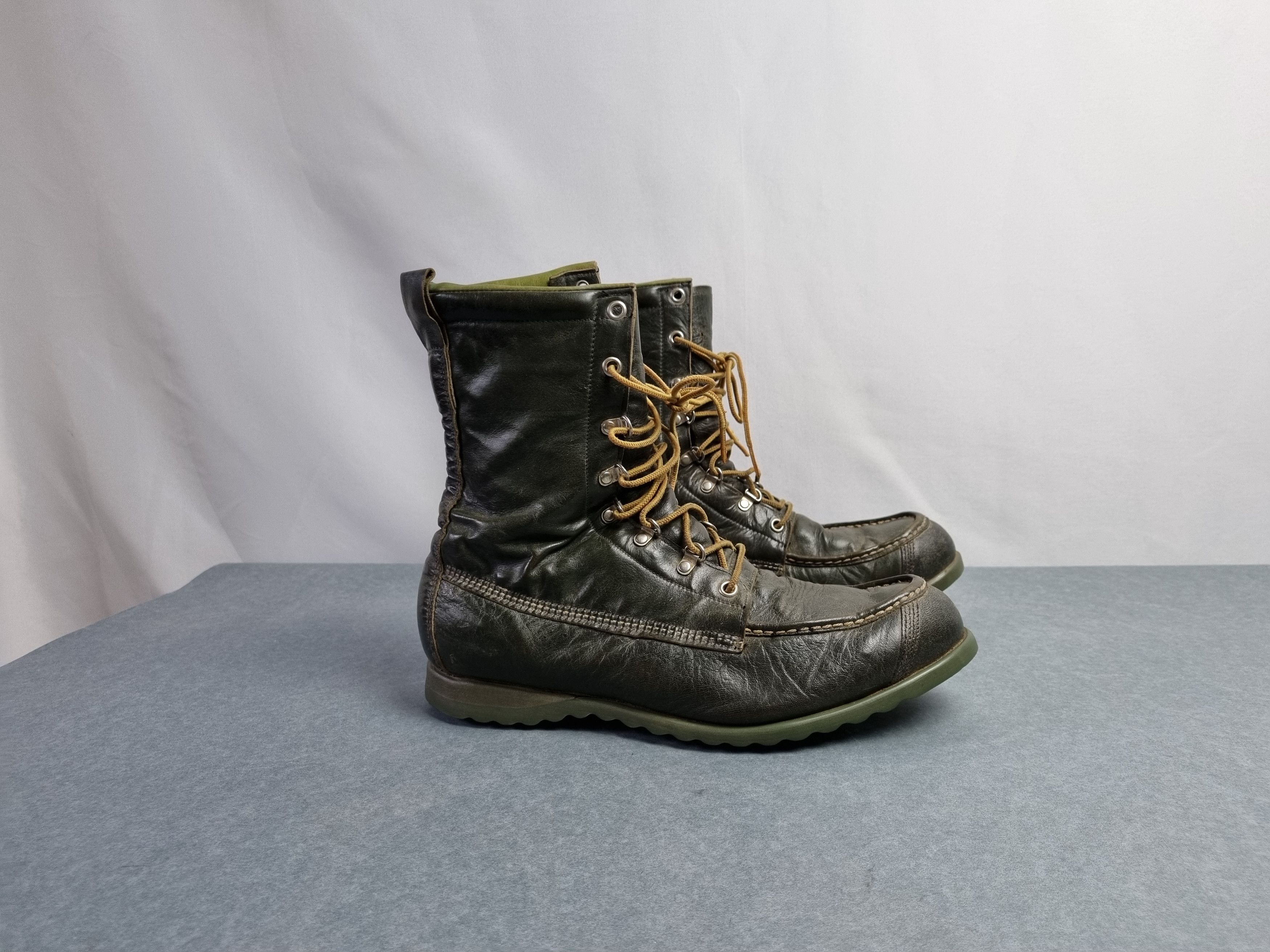 Sears × Vintage 70s Sears Ted Williams Kangaroo Leather Green Boots Size US 8.5 / EU 41-42 - 4 Thumbnail