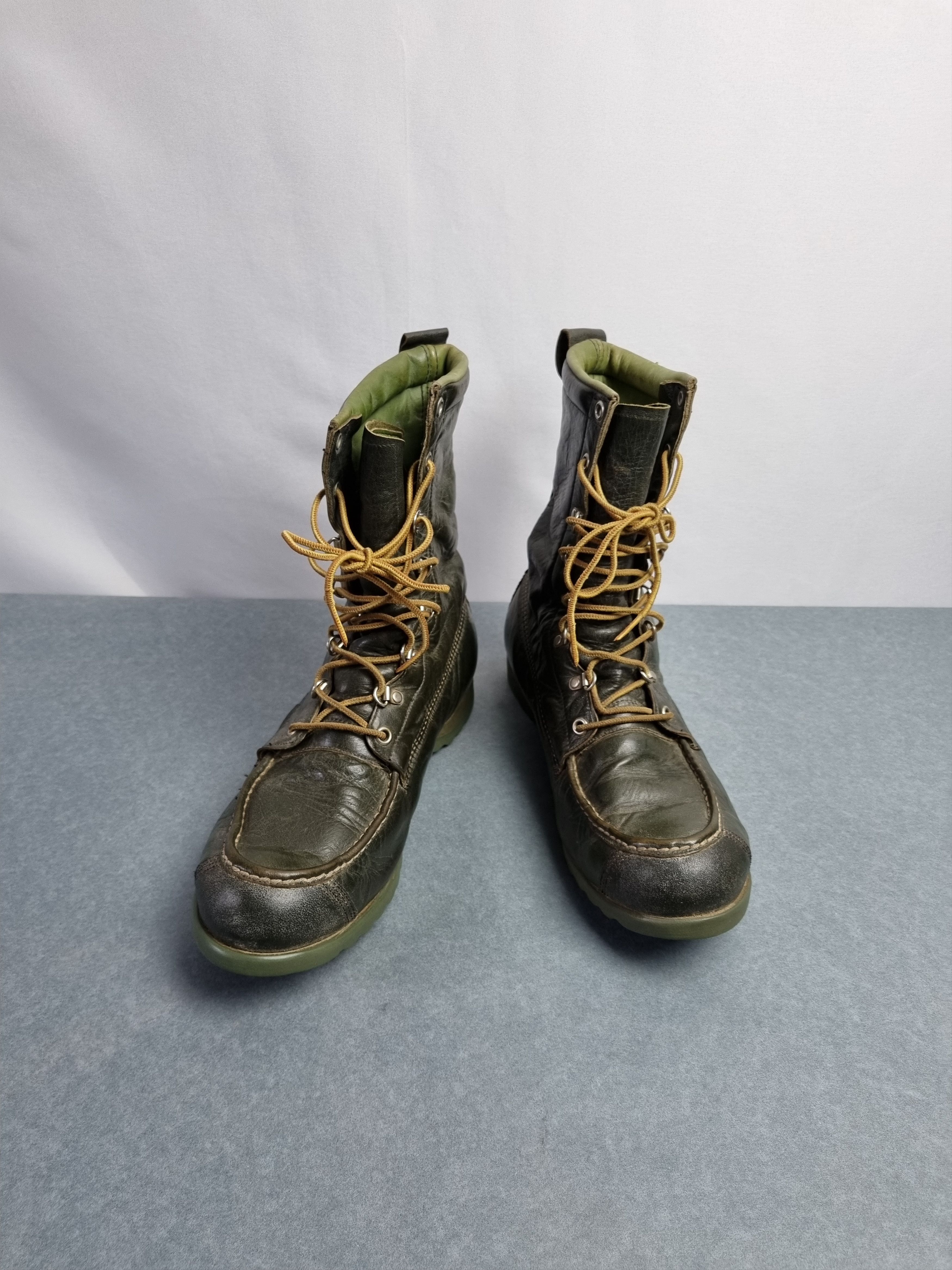 Sears × Vintage 70s Sears Ted Williams Kangaroo Leather Green Boots Size US 8.5 / EU 41-42 - 2 Thumbnail