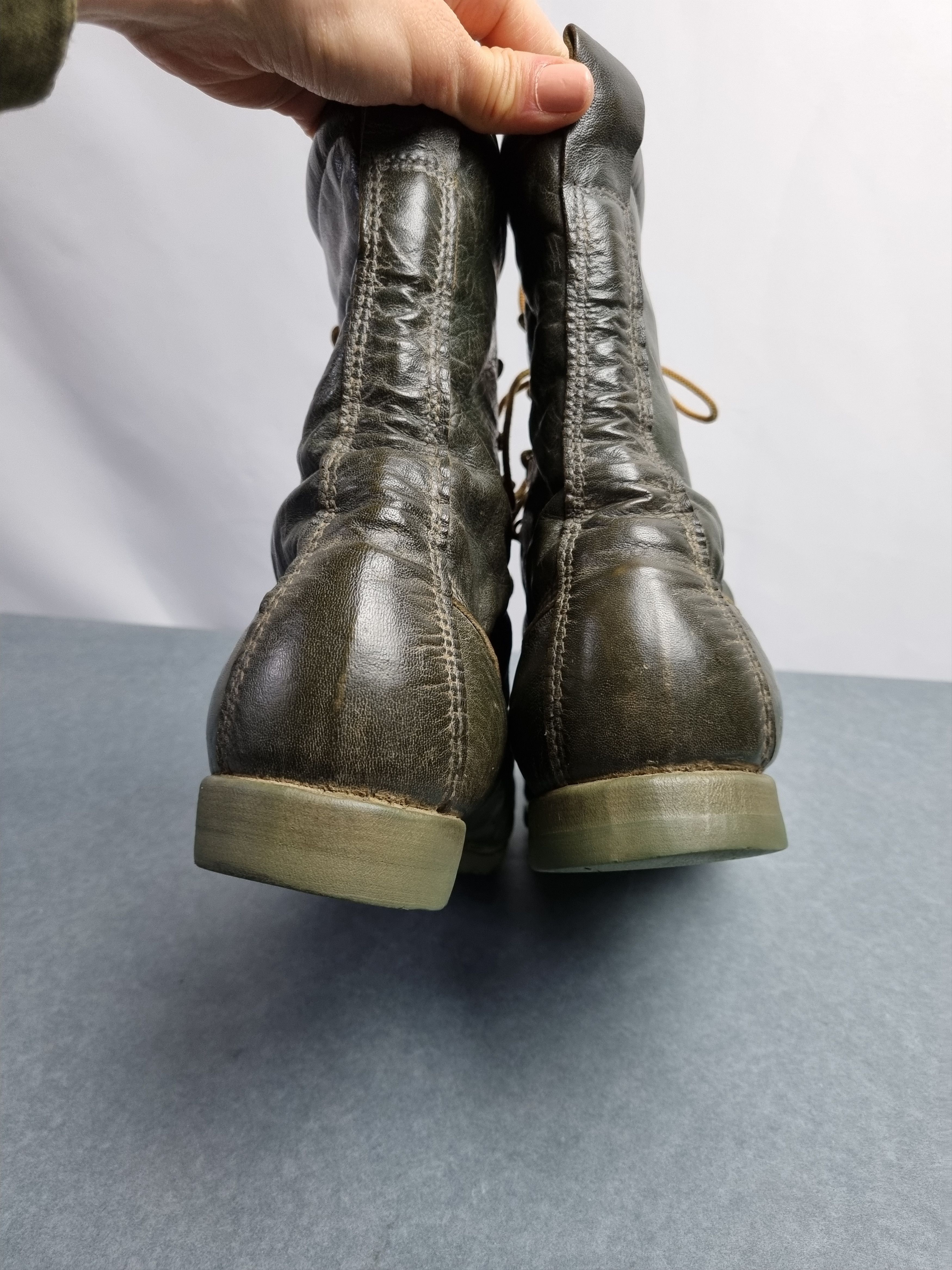 Sears × Vintage 70s Sears Ted Williams Kangaroo Leather Green Boots Size US 8.5 / EU 41-42 - 7 Thumbnail