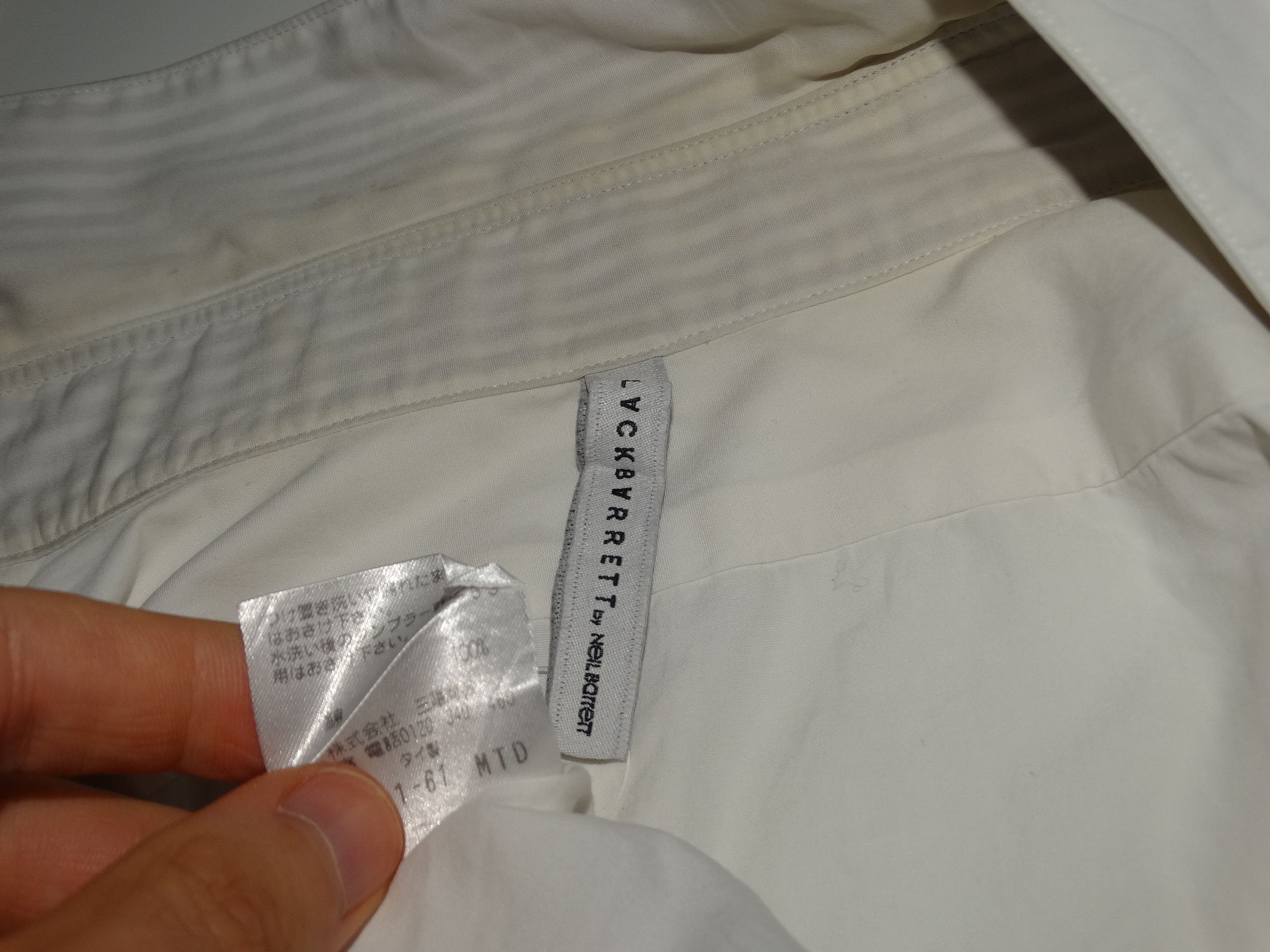 Black Barrett × Designer × Neil Barrett I11 Neil Barrett white shirt stripes on cuffs XS cotton Size US XS / EU 42 / 0 - 2 Thumbnail