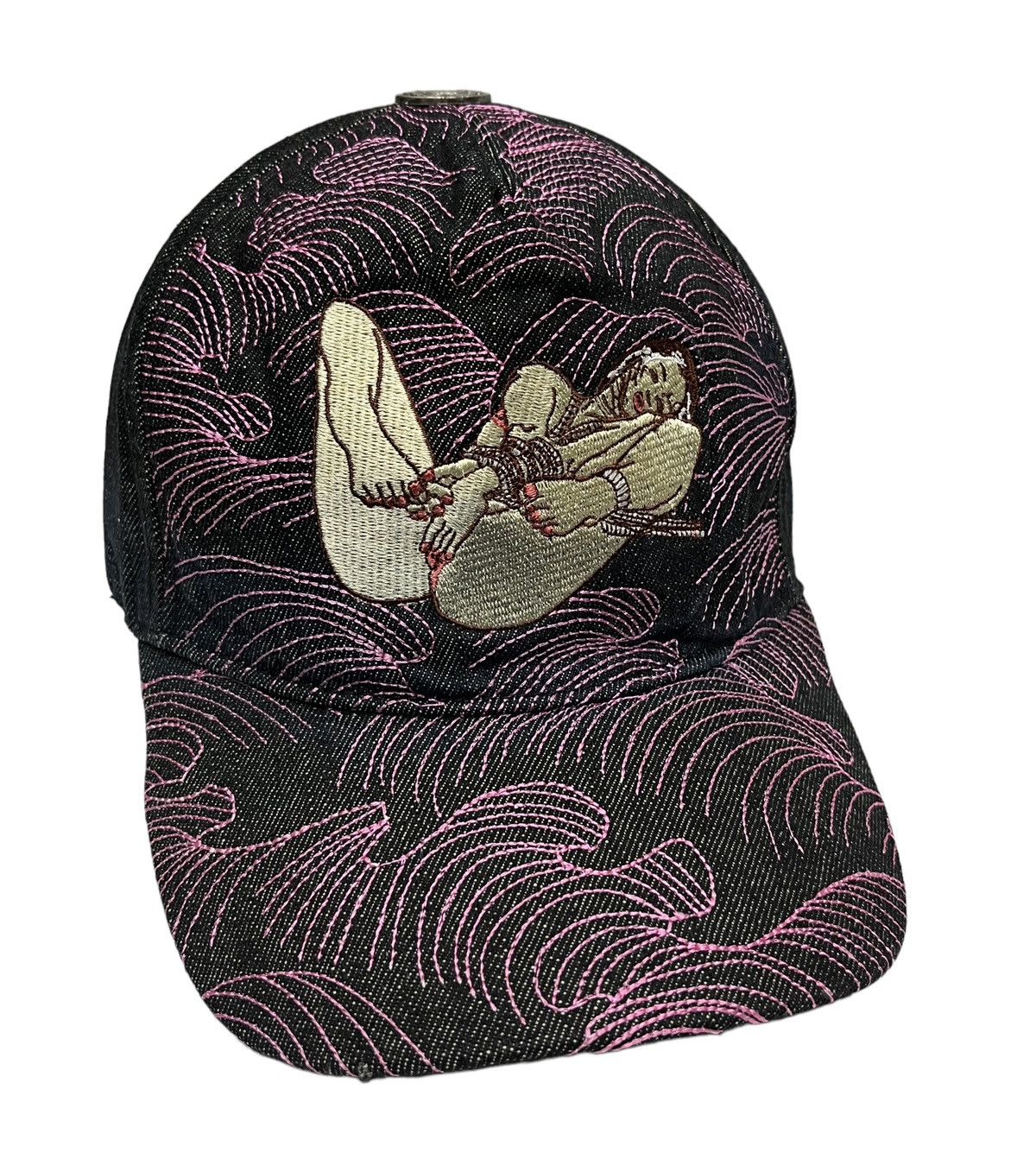 RMC Jeans FYE🔥Vtg RMC Nude Girl Embroidery Denim Full Cap Size ONE SIZE - 4 Thumbnail