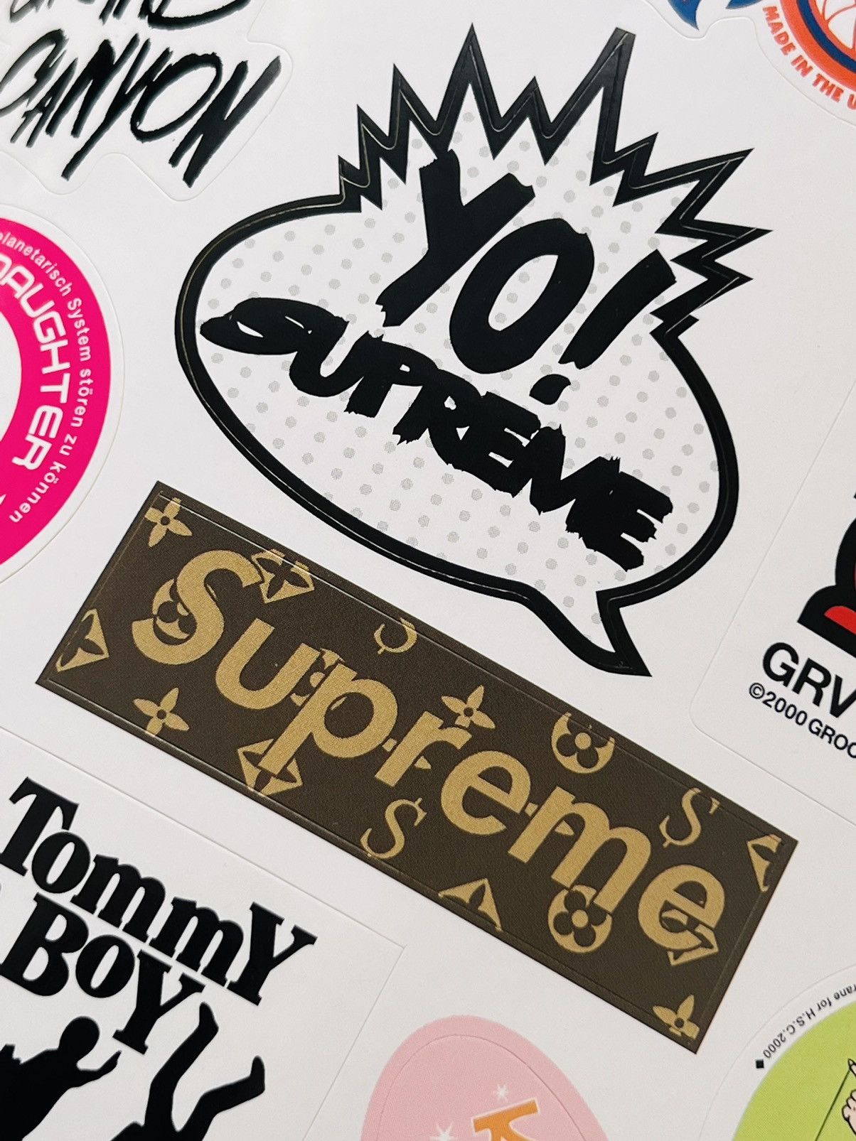 image of Supreme Relax Magazine Louis Vuitton Box Logo Bape Stickers in White, Men's