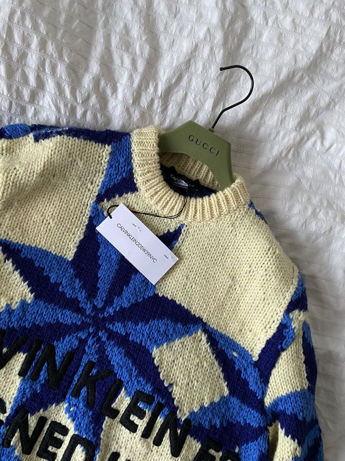 Calvin Klein 205W39NYC × Raf Simons 2500$ Hand Knitted Logo