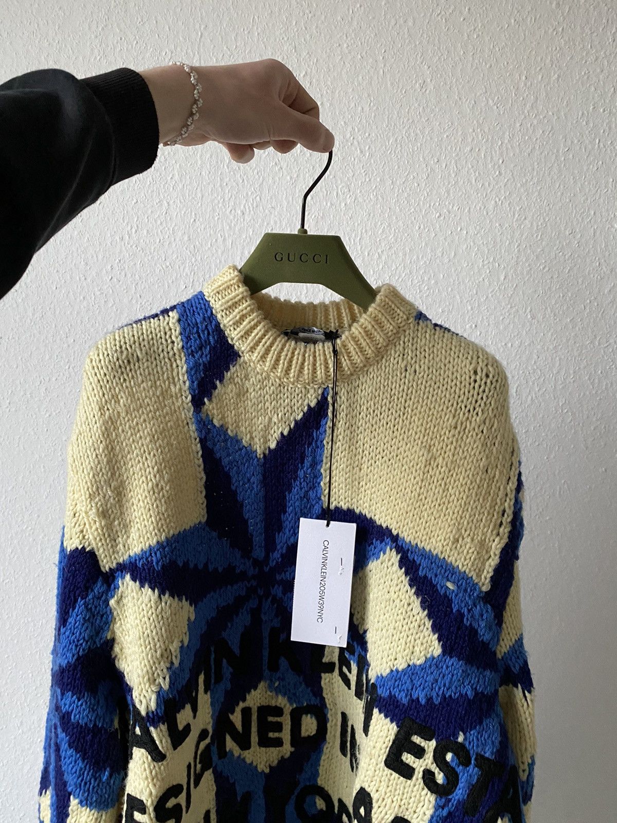 Calvin Klein 205W39NYC × Raf Simons 2500$ Hand Knitted Logo Sweater M Raf Simons Size US M / EU 48-50 / 2 - 10 Thumbnail
