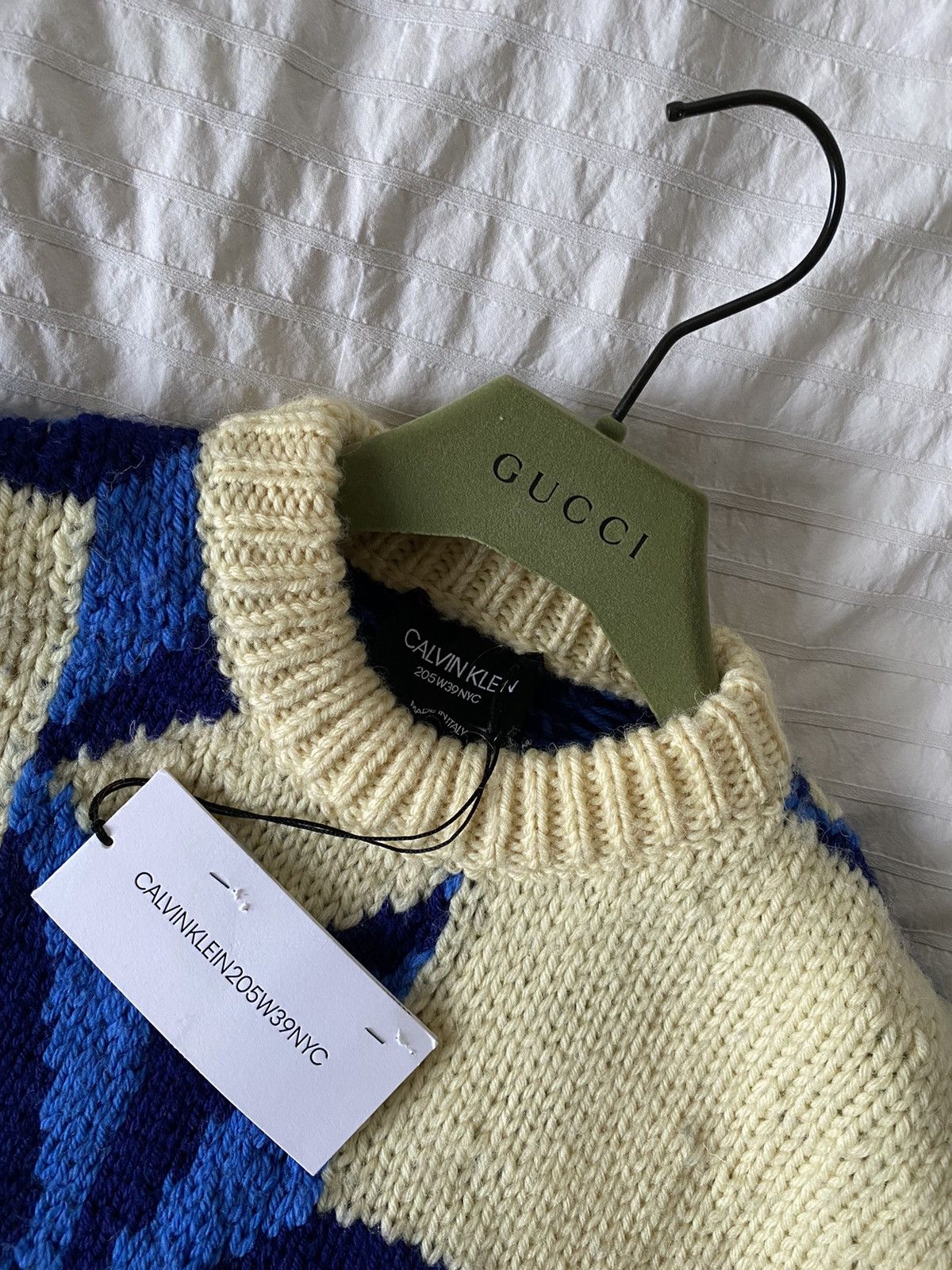 Calvin Klein 205W39NYC × Raf Simons 2500$ Hand Knitted Logo Sweater M Raf Simons Size US M / EU 48-50 / 2 - 2 Thumbnail