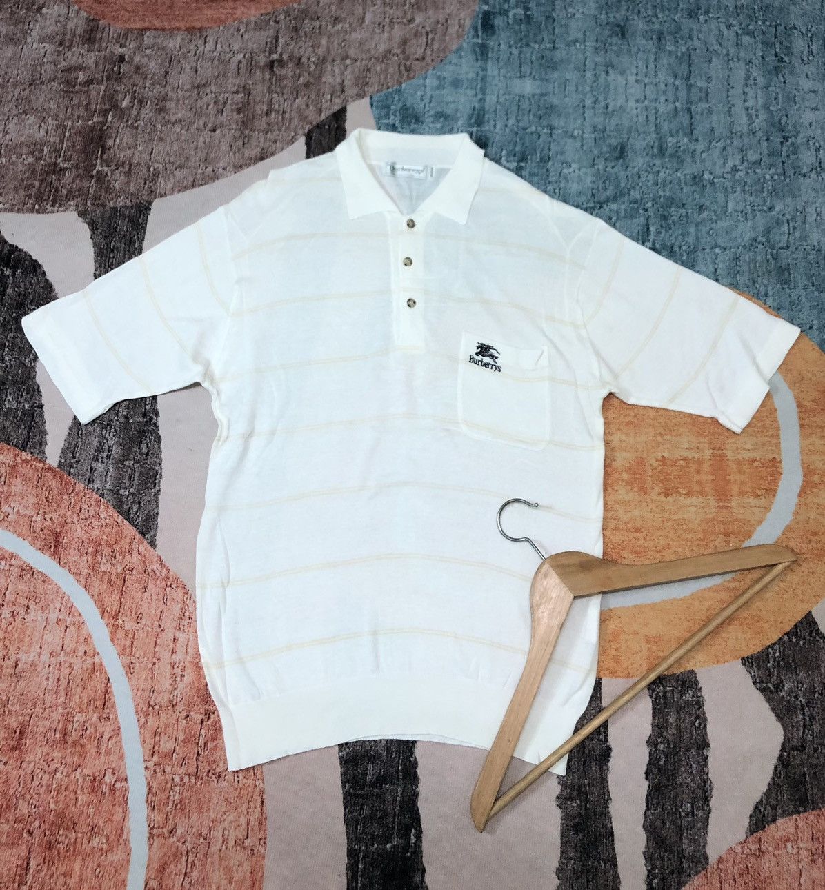 Burberry VINTAGE 90s BURBERRYS SINGLE POCKET SOFT THIN POLO SHIRT Size US S / EU 44-46 / 1 - 1 Thumbnail