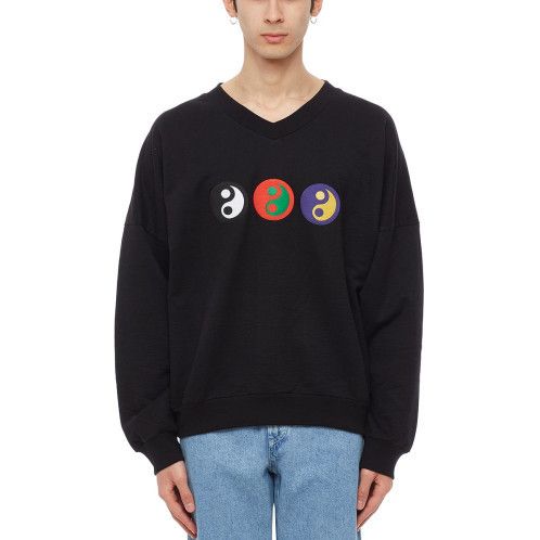 Gosha Rubchinskiy Gosha Rubchinskiy Yin Yang V-Neck Black Sweatshirt Size US S / EU 44-46 / 1 - 3 Thumbnail