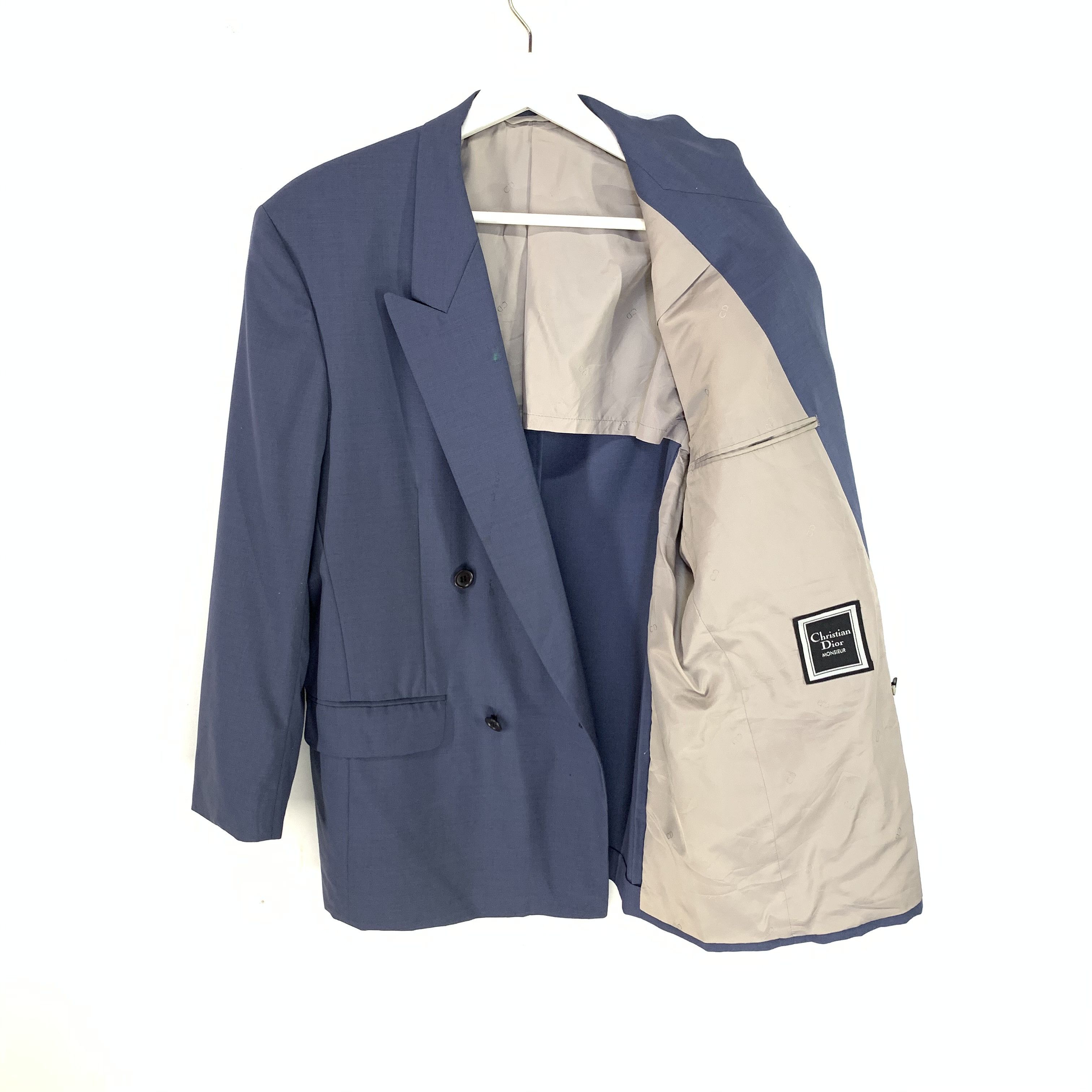 Christian Dior Monsieur × Designer Christian Dior double breasted suit blazer sports jacket Size 42S - 3 Thumbnail