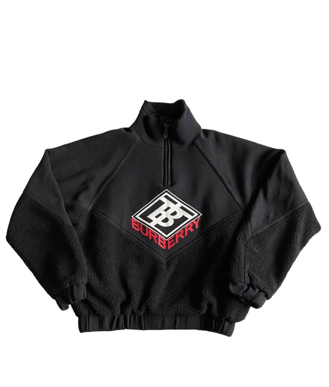 image of Burberry Fleece Printed Logo Graphic Neoprene in Black, Men's (Size Medium)