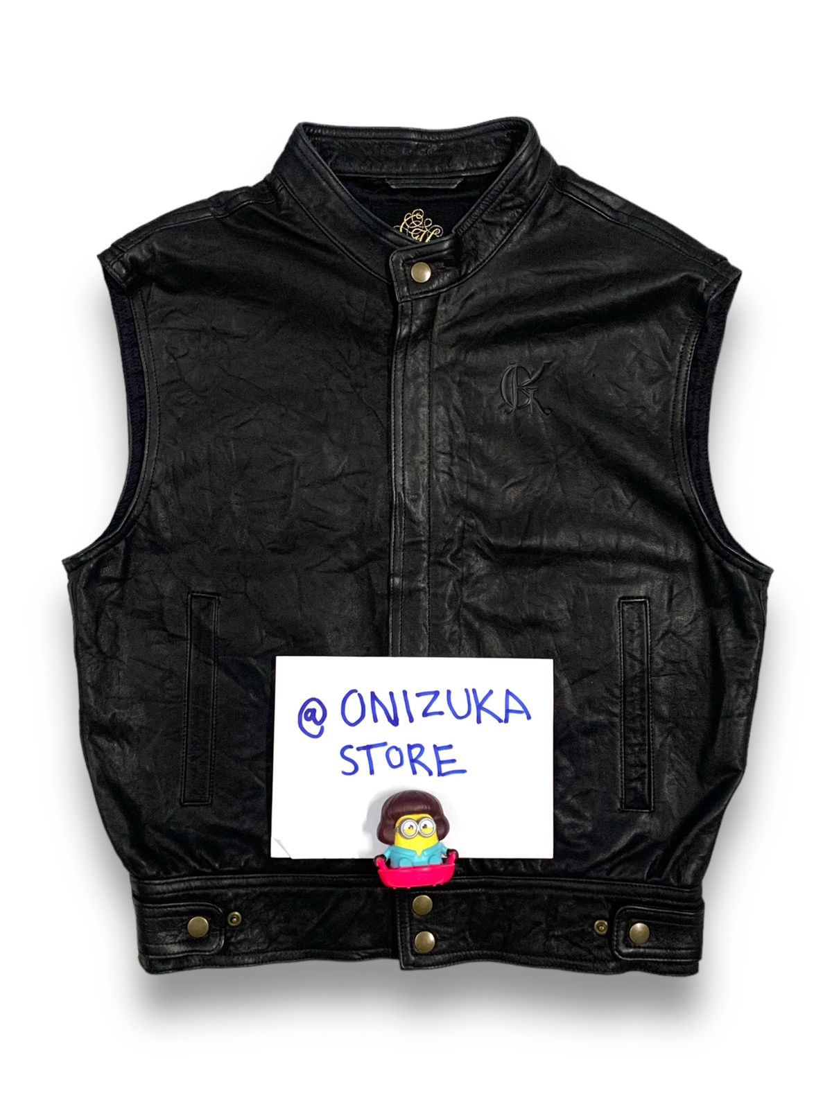 Yohji Yamamoto Vintage Japanese Brand GK Biker Genuine Leather Vest Size US M / EU 48-50 / 2 - 2 Thumbnail