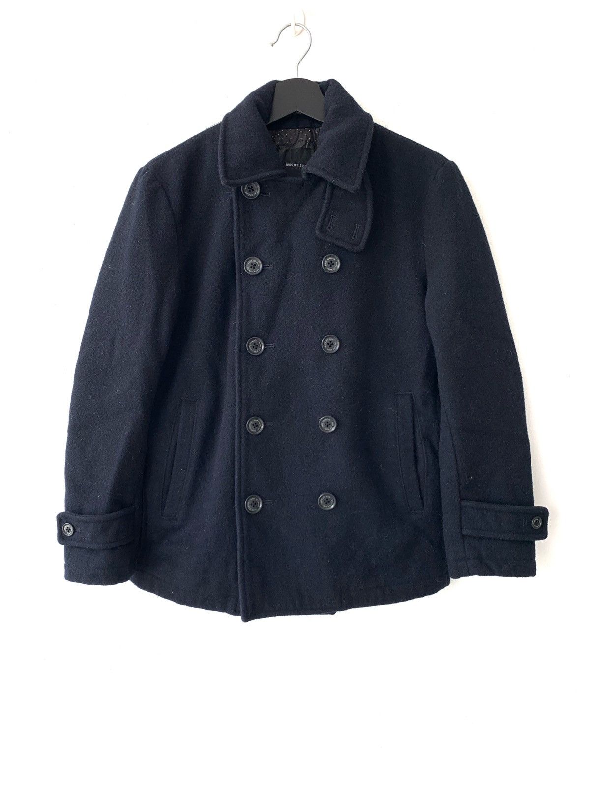 image of Ships Japan x Ships Jet Blue Japan Wool Peacoat Jacket in Black, Men's (Size Small)