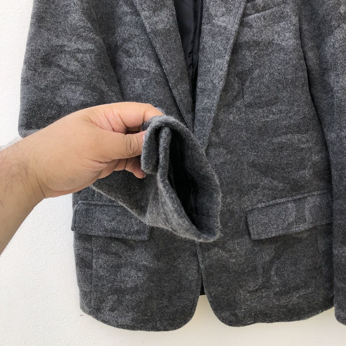 Japanese Brand MOHAIR JACKET CAMO DESIGN MILITARY BERNINGS SHO BLACK LABEL Size US XL / EU 56 / 4 - 5 Thumbnail