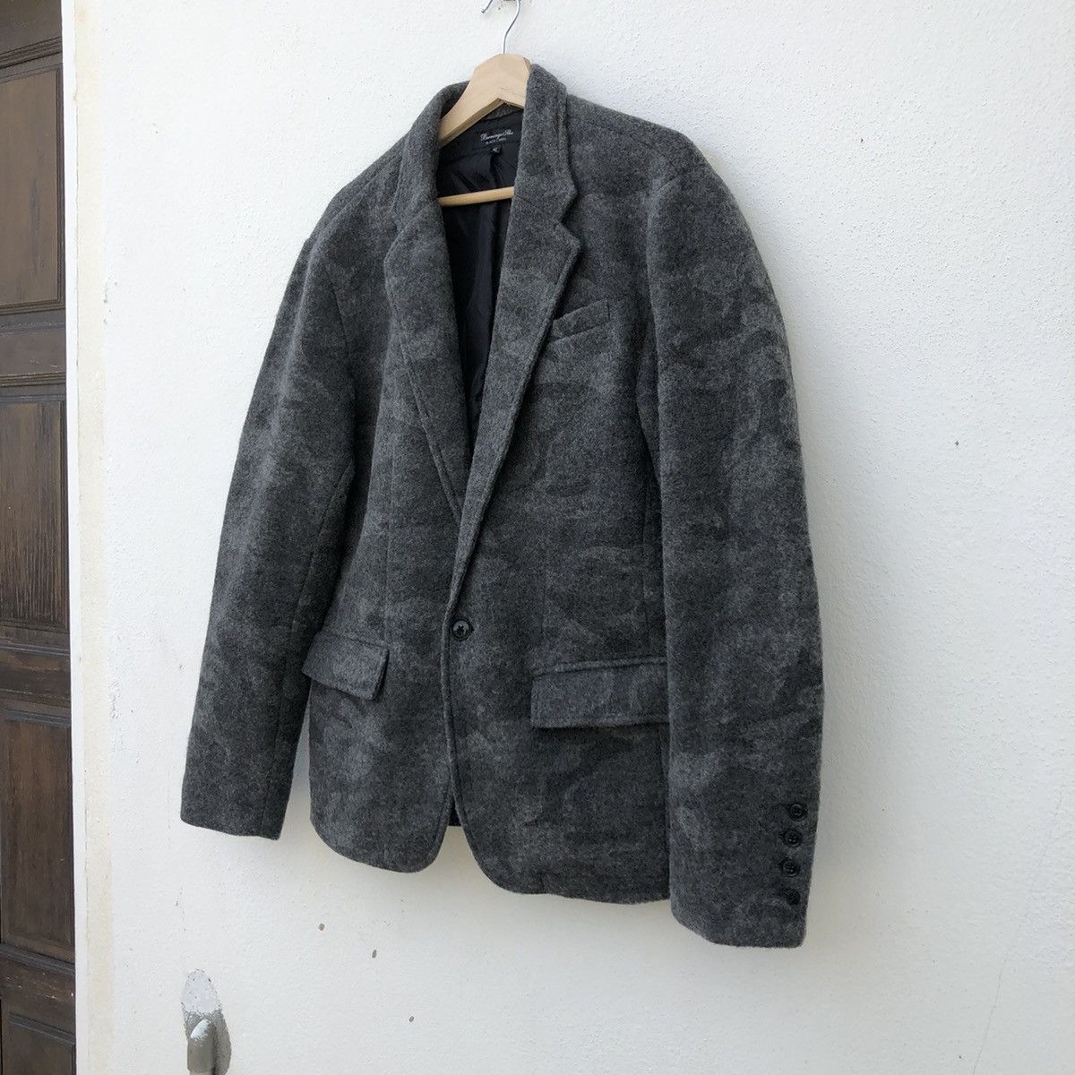 Japanese Brand MOHAIR JACKET CAMO DESIGN MILITARY BERNINGS SHO BLACK LABEL Size US XL / EU 56 / 4 - 2 Thumbnail