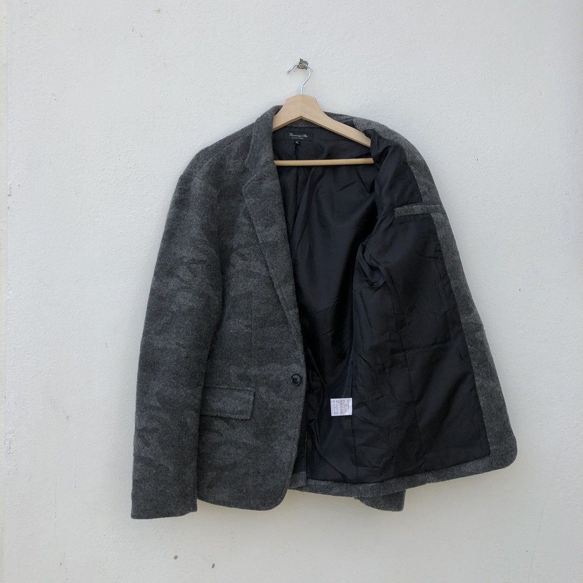 Japanese Brand MOHAIR JACKET CAMO DESIGN MILITARY BERNINGS SHO BLACK LABEL Size US XL / EU 56 / 4 - 7 Thumbnail