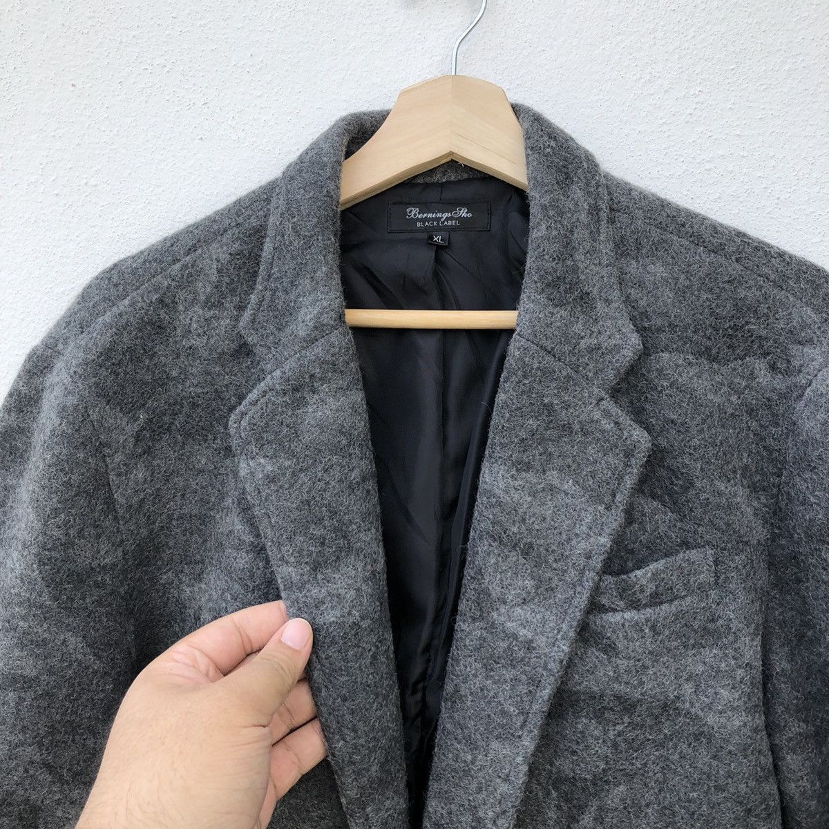 Japanese Brand MOHAIR JACKET CAMO DESIGN MILITARY BERNINGS SHO BLACK LABEL Size US XL / EU 56 / 4 - 4 Thumbnail