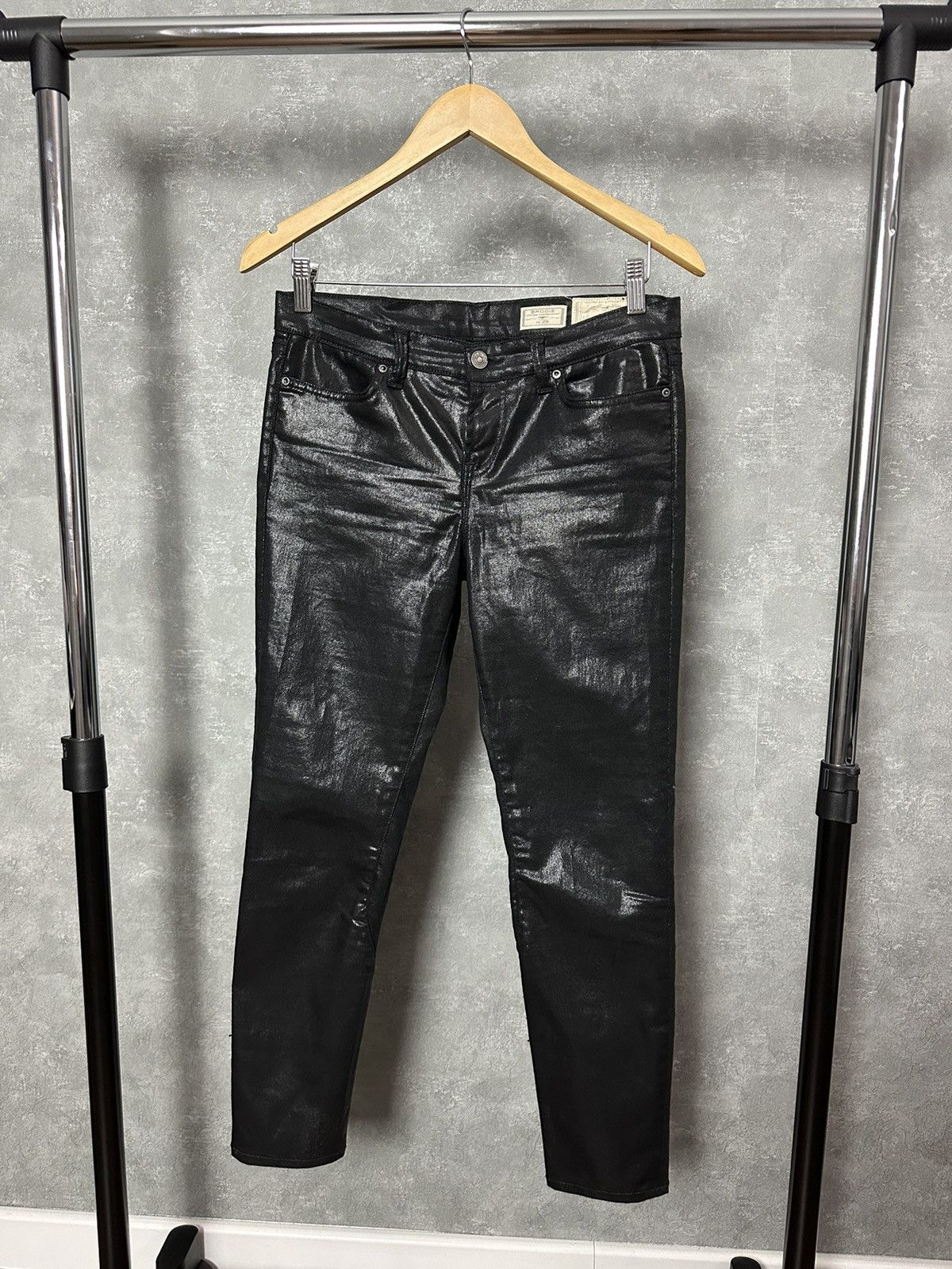 Allsaints × Vintage Allsaints Skinny Black Petrel Brodie Low Rise Cropped Pants Size 29" - 1 Thumbnail