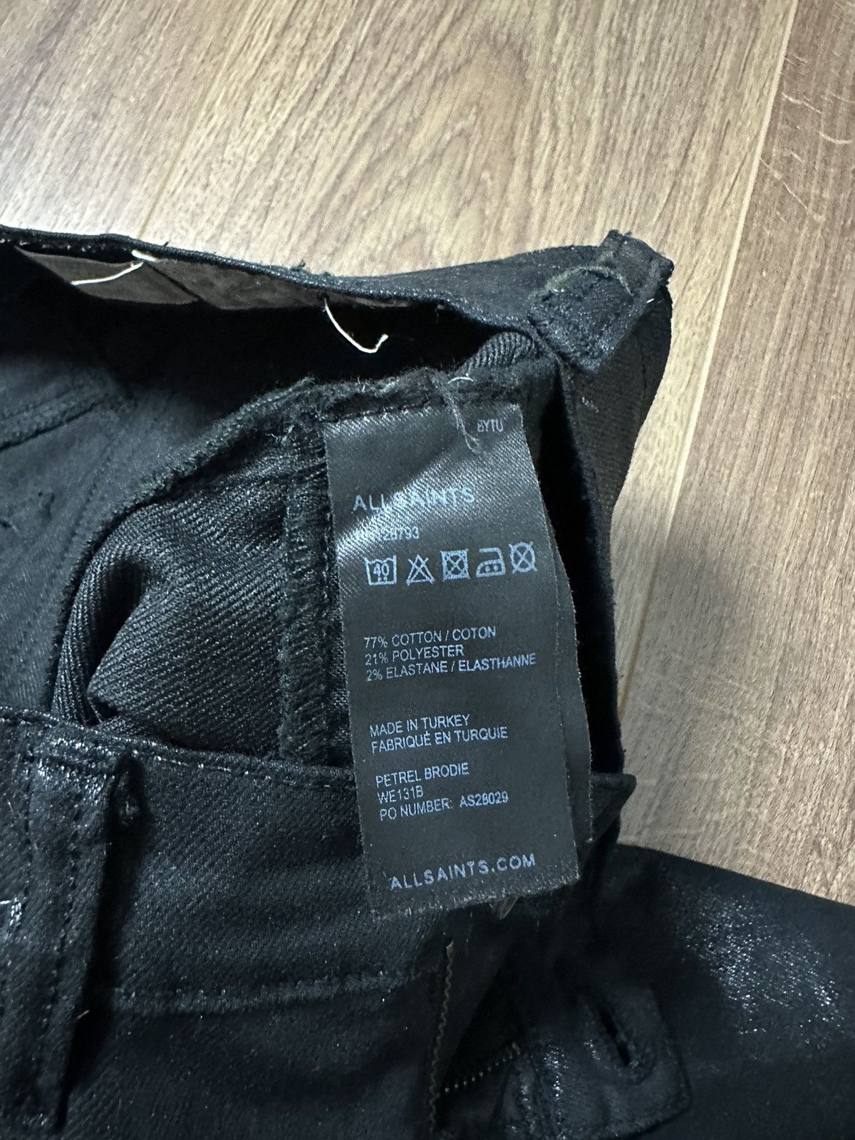 Allsaints × Vintage Allsaints Skinny Black Petrel Brodie Low Rise Cropped Pants Size 29" - 12 Thumbnail