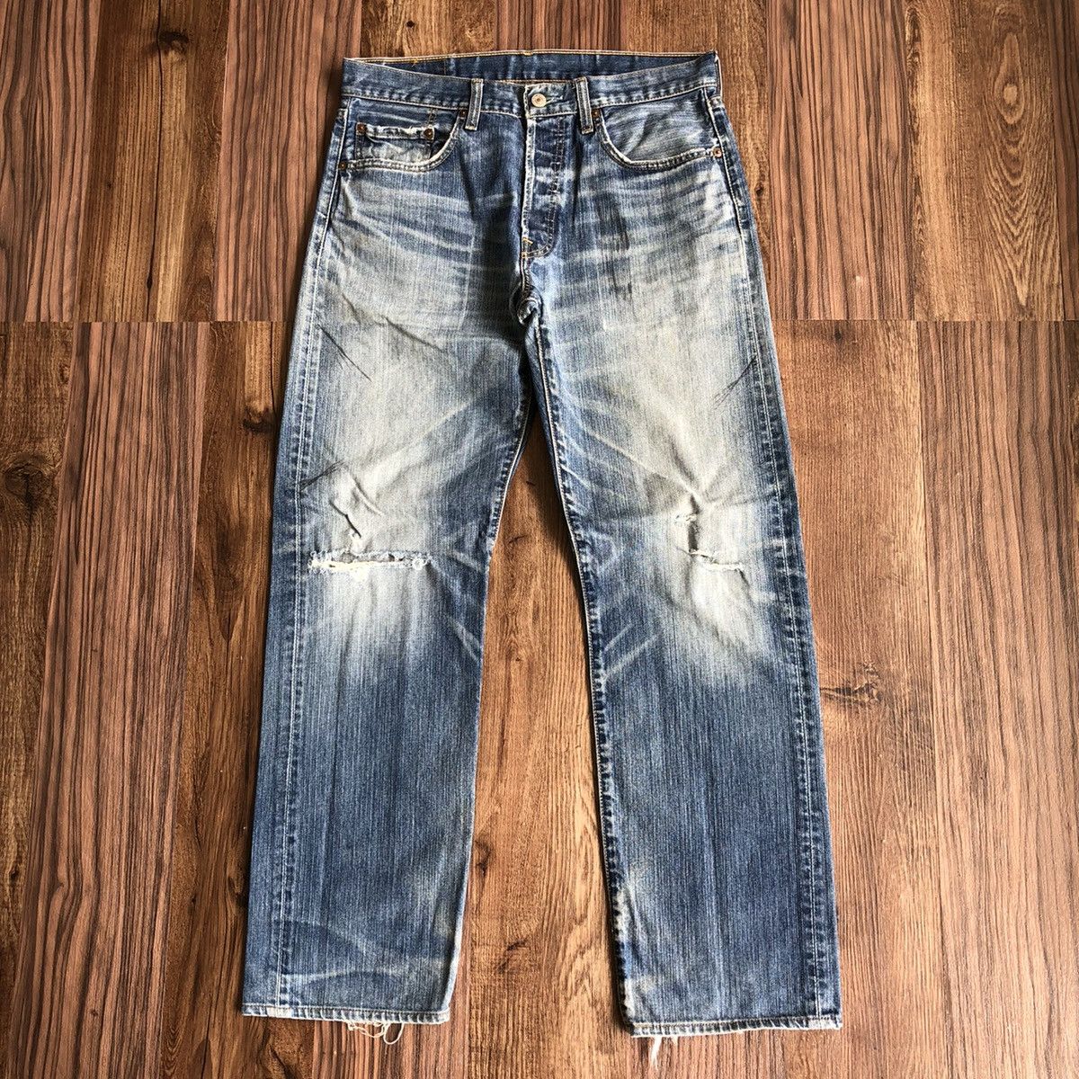 Levi's × Vintage Vintage Levis 501 Distressed Denim Jeans Size US 32 / EU 48 - 2 Thumbnail