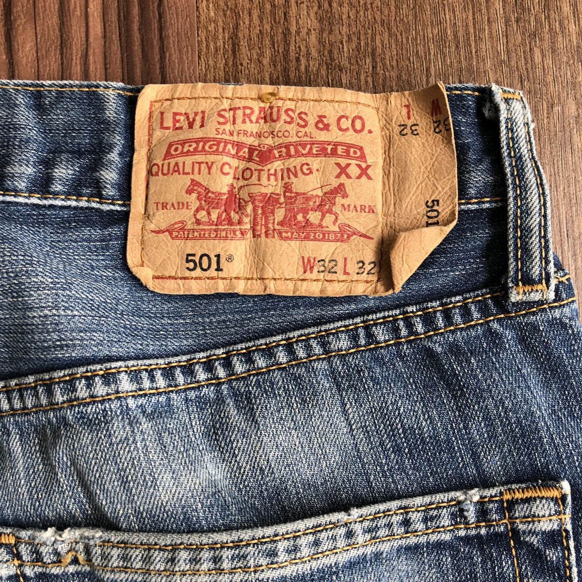 Levi's × Vintage Vintage Levis 501 Distressed Denim Jeans Size US 32 / EU 48 - 10 Thumbnail