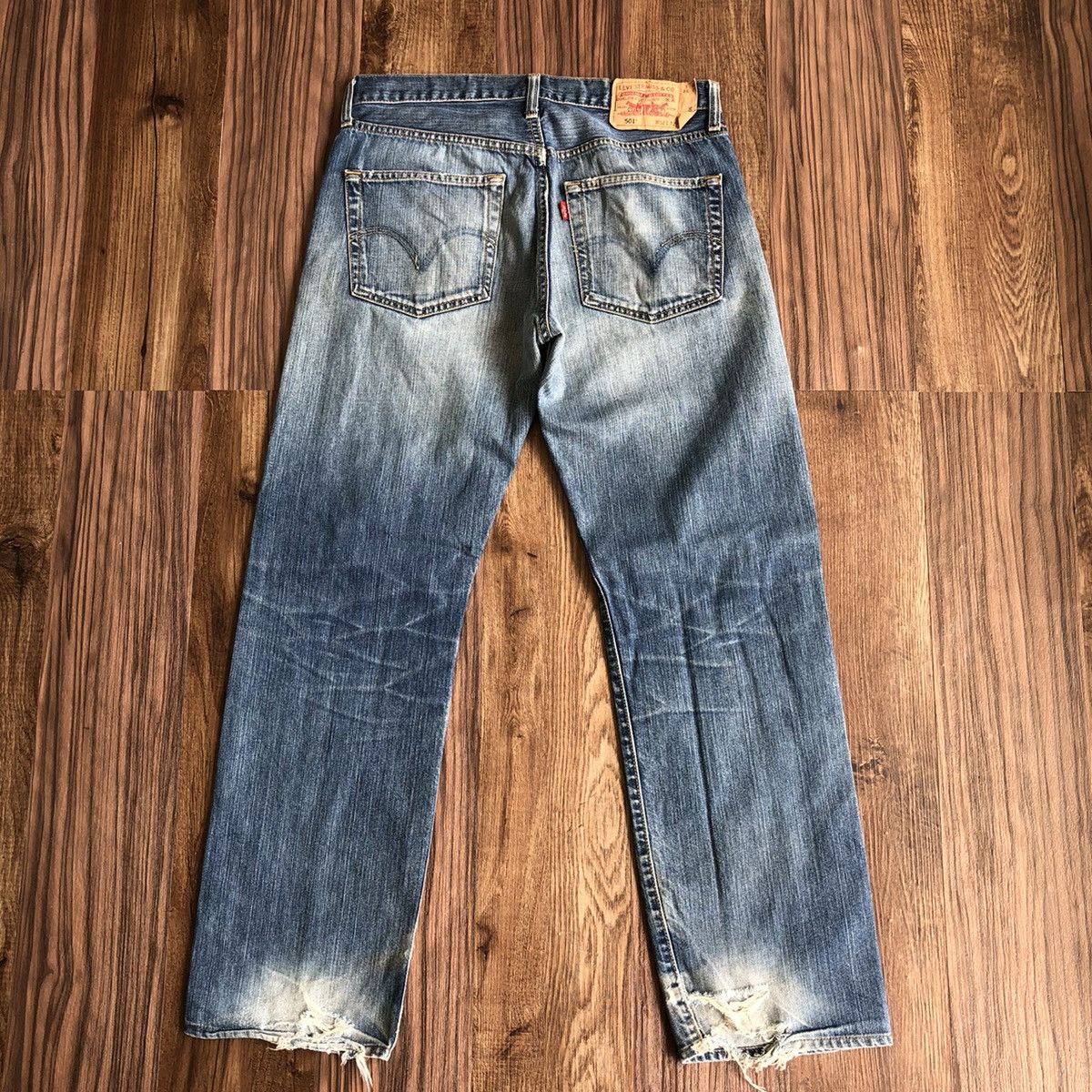 Levi's × Vintage Vintage Levis 501 Distressed Denim Jeans Size US 32 / EU 48 - 9 Thumbnail