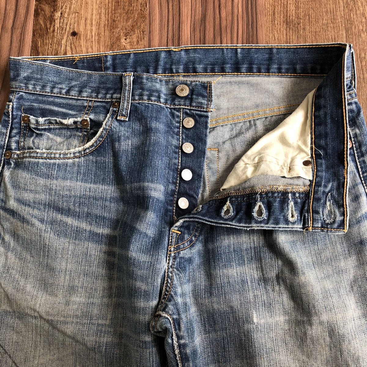 Levi's × Vintage Vintage Levis 501 Distressed Denim Jeans Size US 32 / EU 48 - 5 Thumbnail