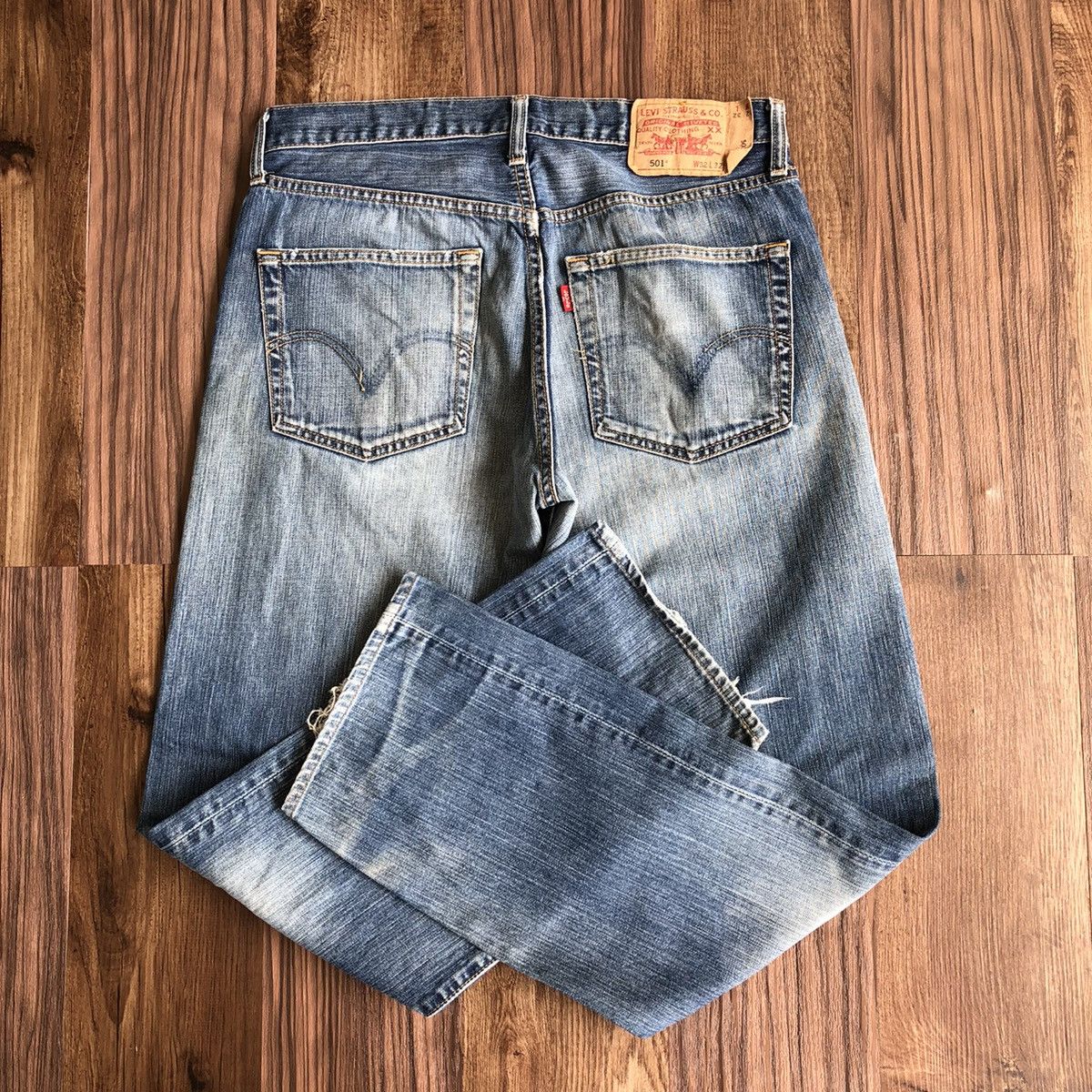 Levi's × Vintage Vintage Levis 501 Distressed Denim Jeans Size US 32 / EU 48 - 11 Thumbnail