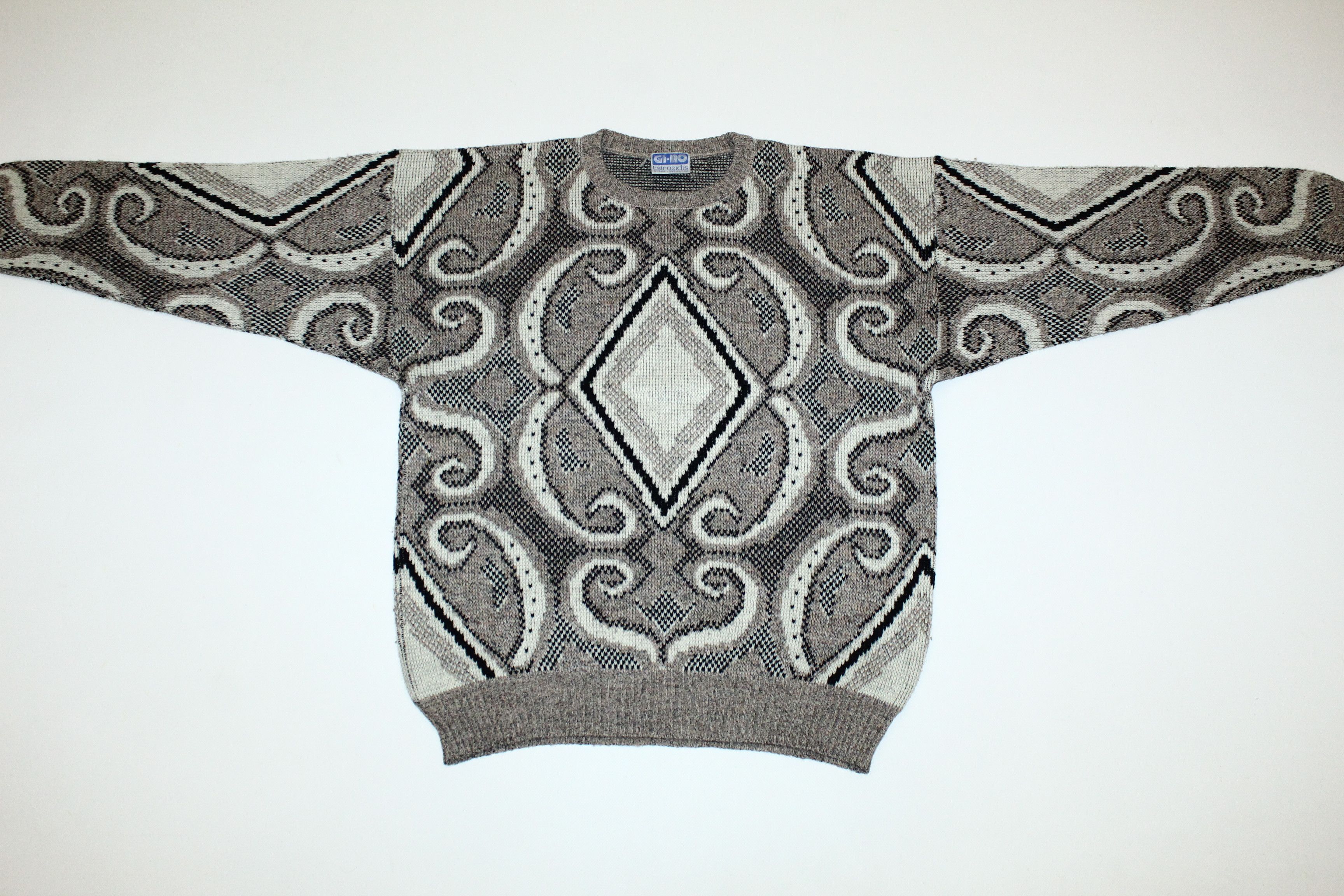 Vintage 70s Rare Giro Tsirozidis Novelty Baroque Knit Blend Sweater Size US M / EU 48-50 / 2 - 2 Thumbnail