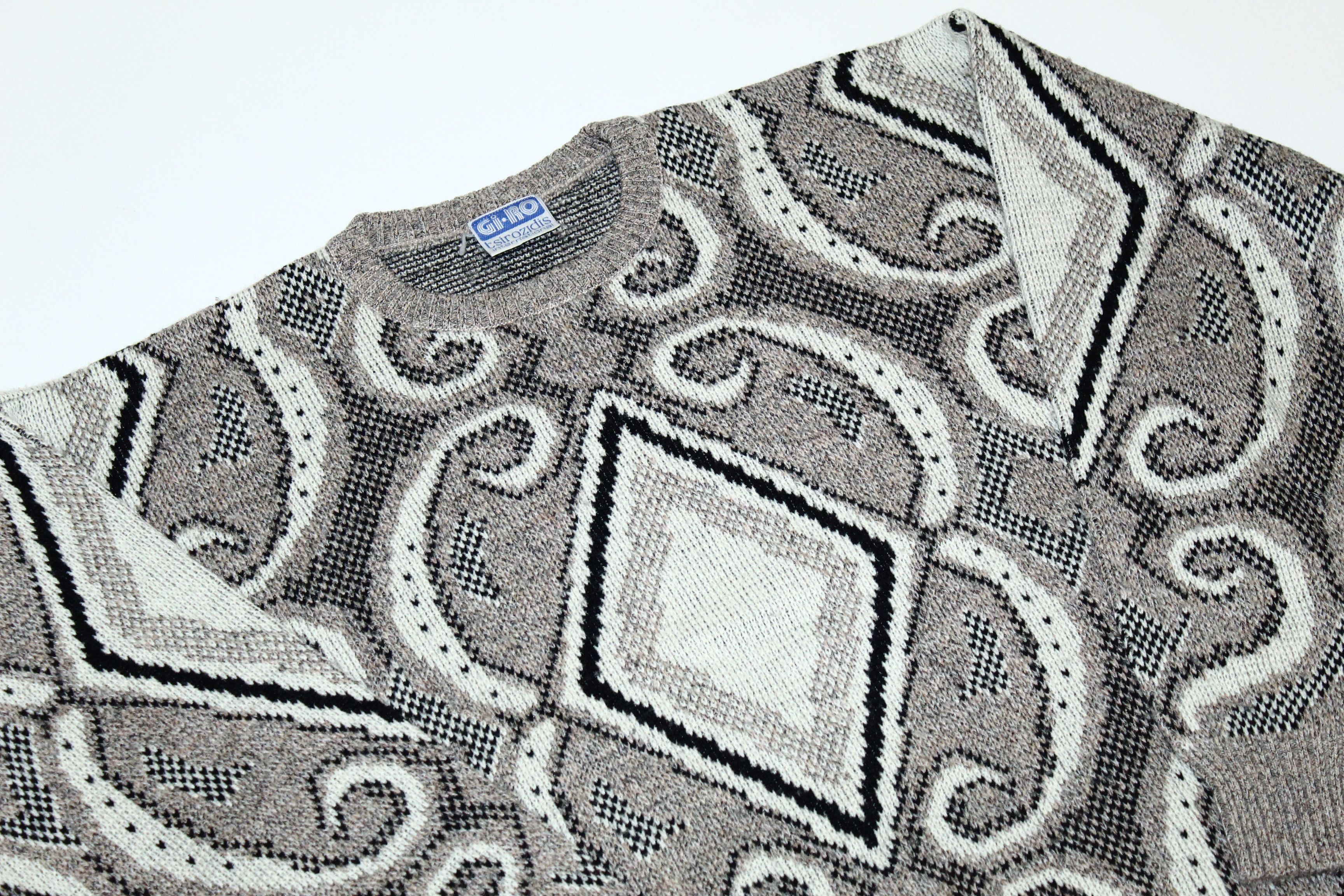 Vintage 70s Rare Giro Tsirozidis Novelty Baroque Knit Blend Sweater Size US M / EU 48-50 / 2 - 3 Thumbnail