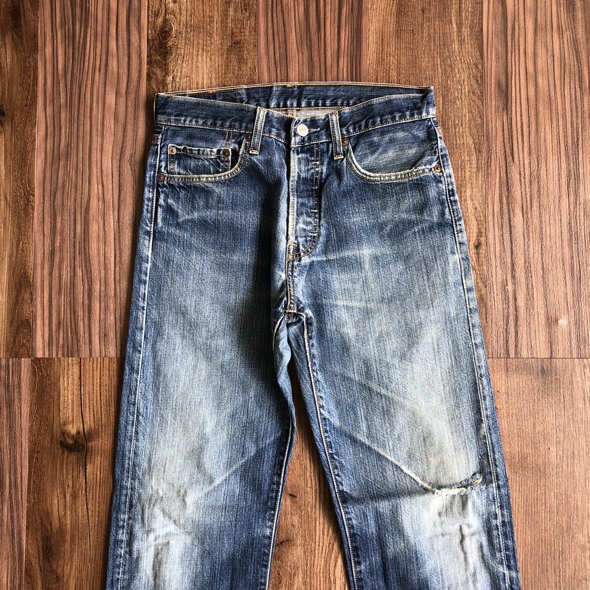 Levi's Vintage Levis 501 Distressed Denim Jeans Size US 30 / EU 46 - 3 Thumbnail