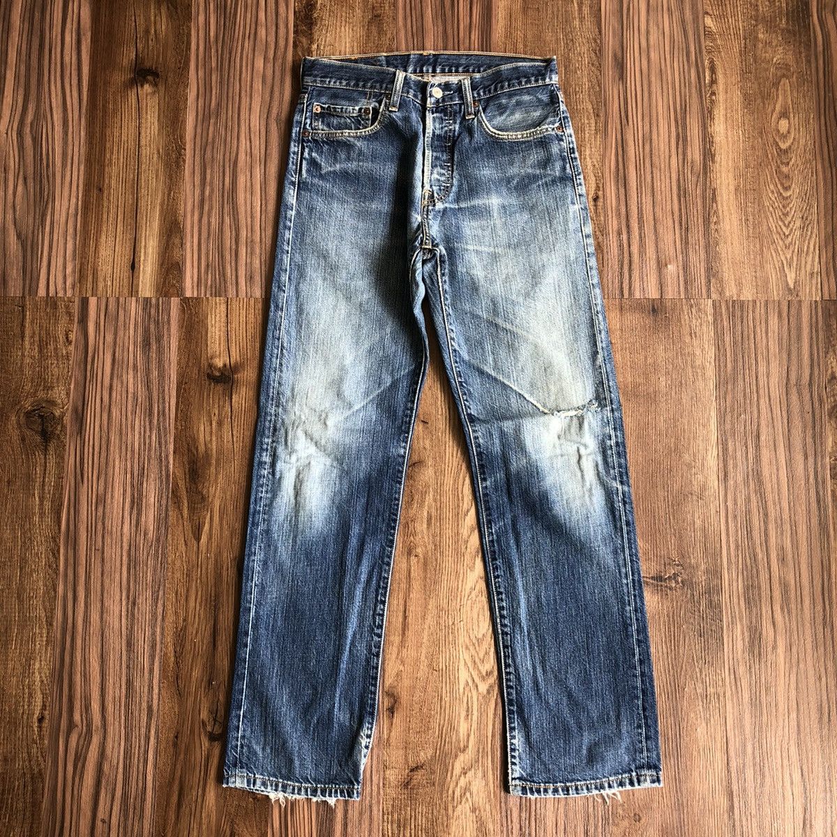 Levi's Vintage Levis 501 Distressed Denim Jeans Size US 30 / EU 46 - 2 Thumbnail